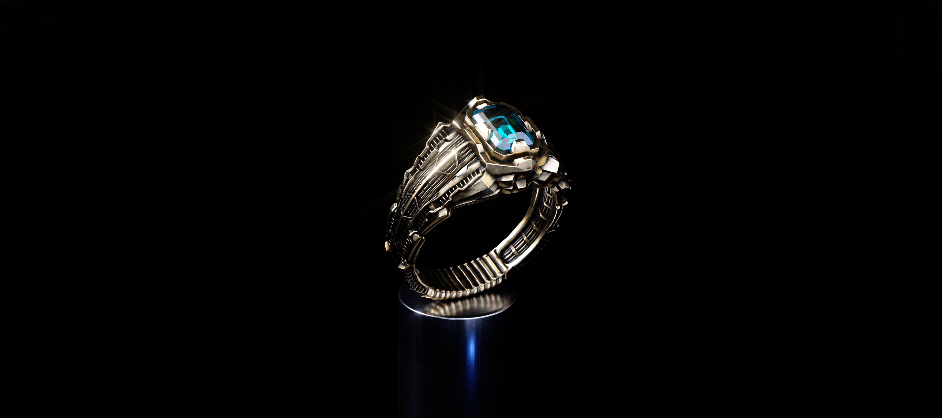 futuristic handmade ring