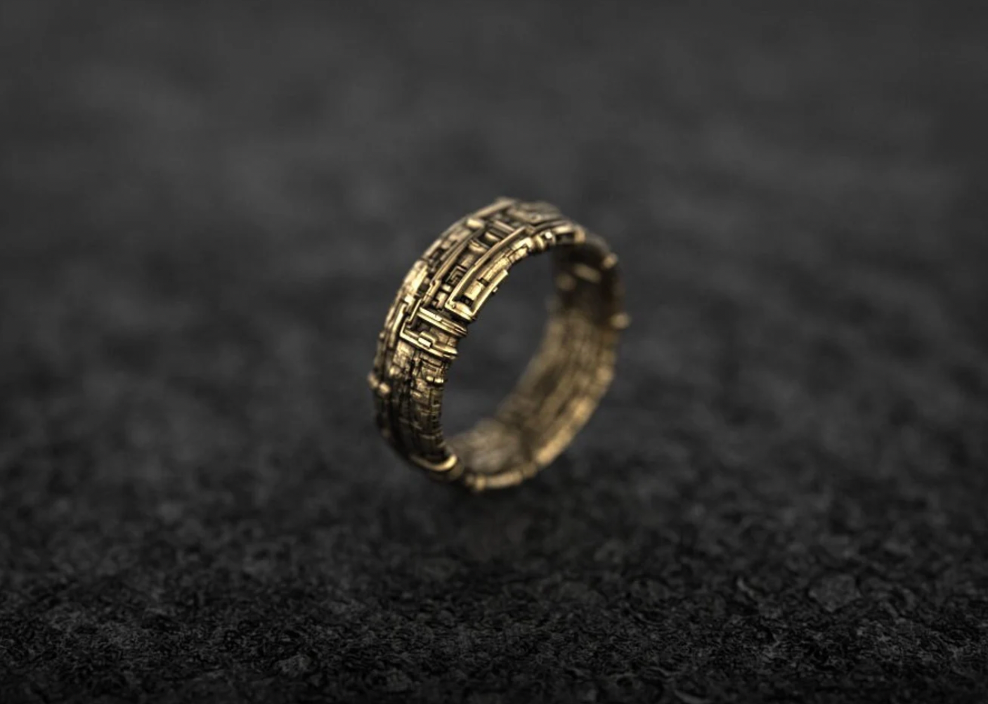 Solid Gold Geometric Ring