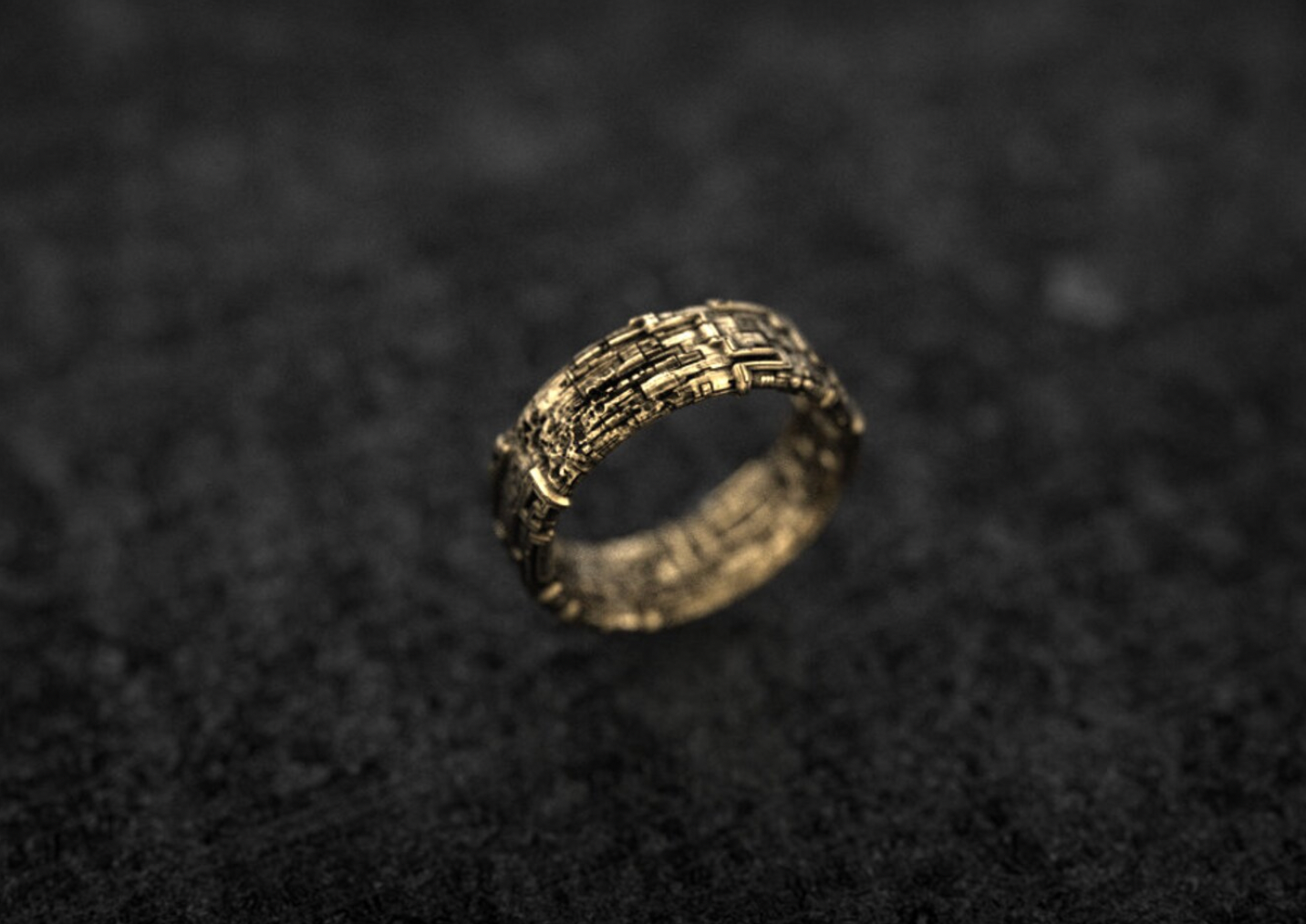 Solid Gold Geometric Ring