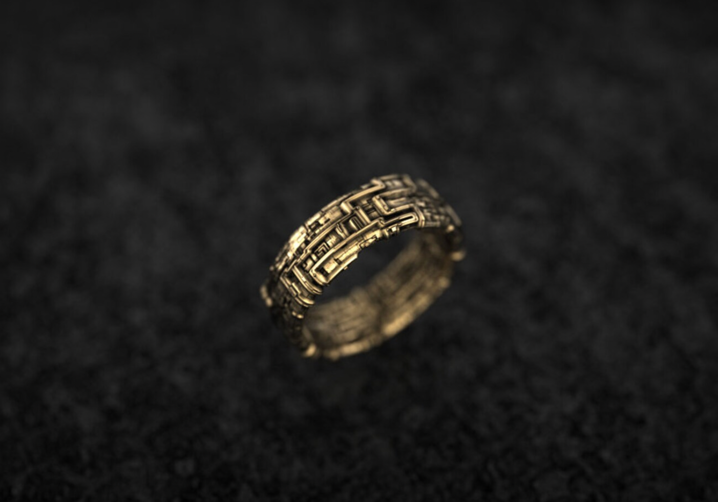 Solid Gold Geometric Ring