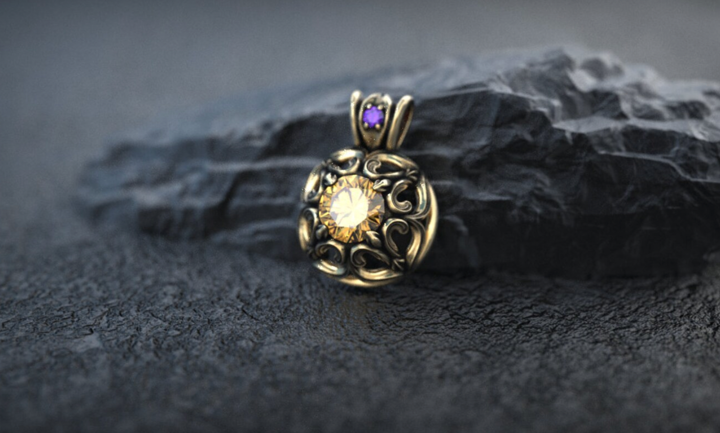 Victorian Citrine Pendant