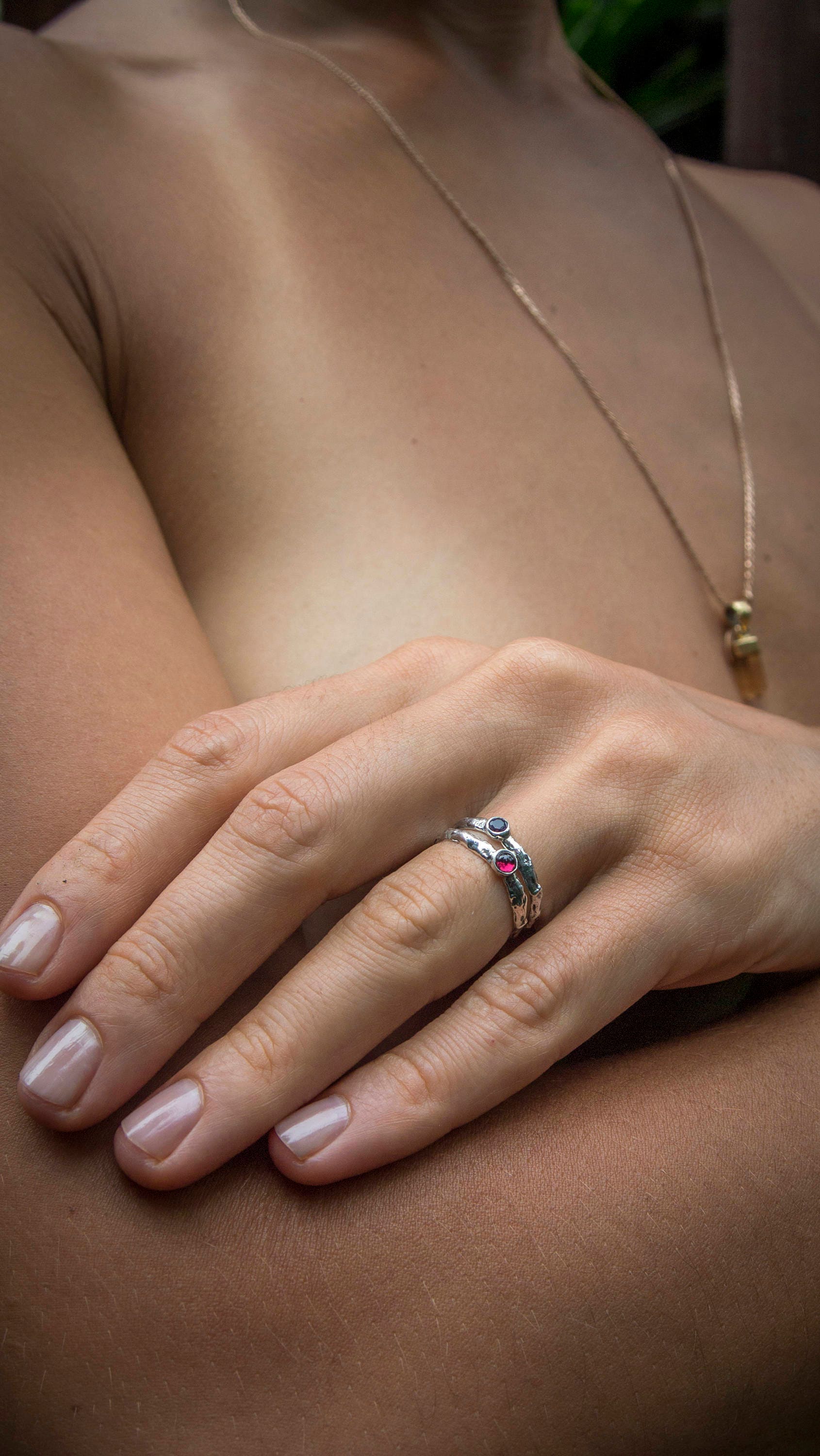 Sterling Silver | Ring Set, Stacking Ring, Twig Engagement Ring, Elven Ring, Nature Inspired, Wedding Ring, Branch Tree Ring, Statement Ring