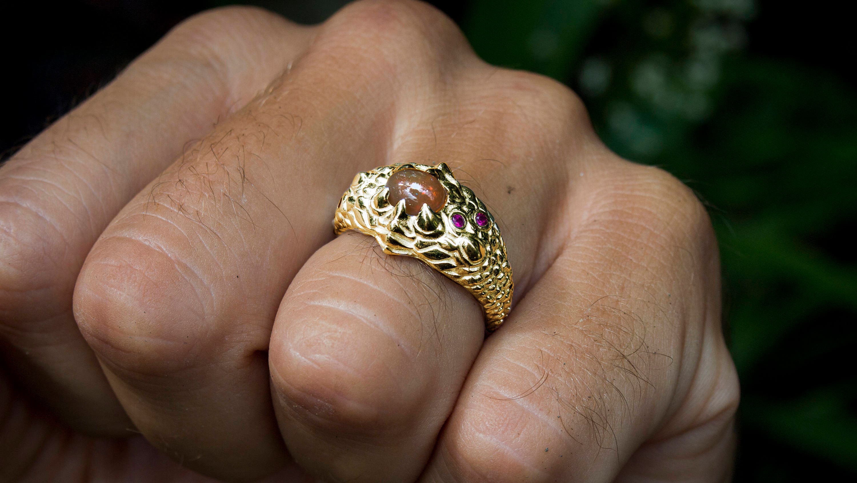 Gold Dragon Eye Ring