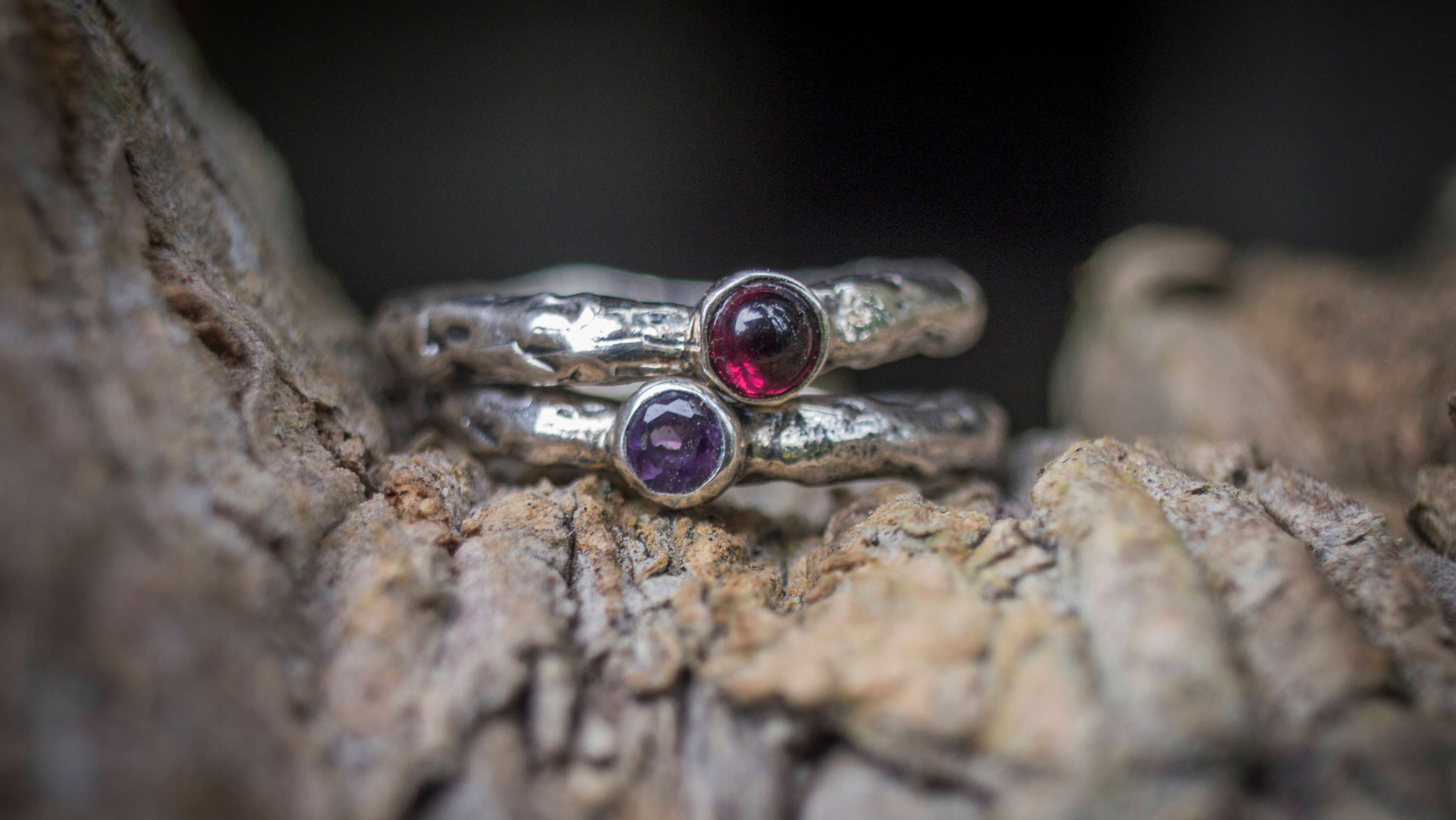 Sterling Silver | Ring Set, Stacking Ring, Twig Engagement Ring, Elven Ring, Nature Inspired, Wedding Ring, Branch Tree Ring, Statement Ring