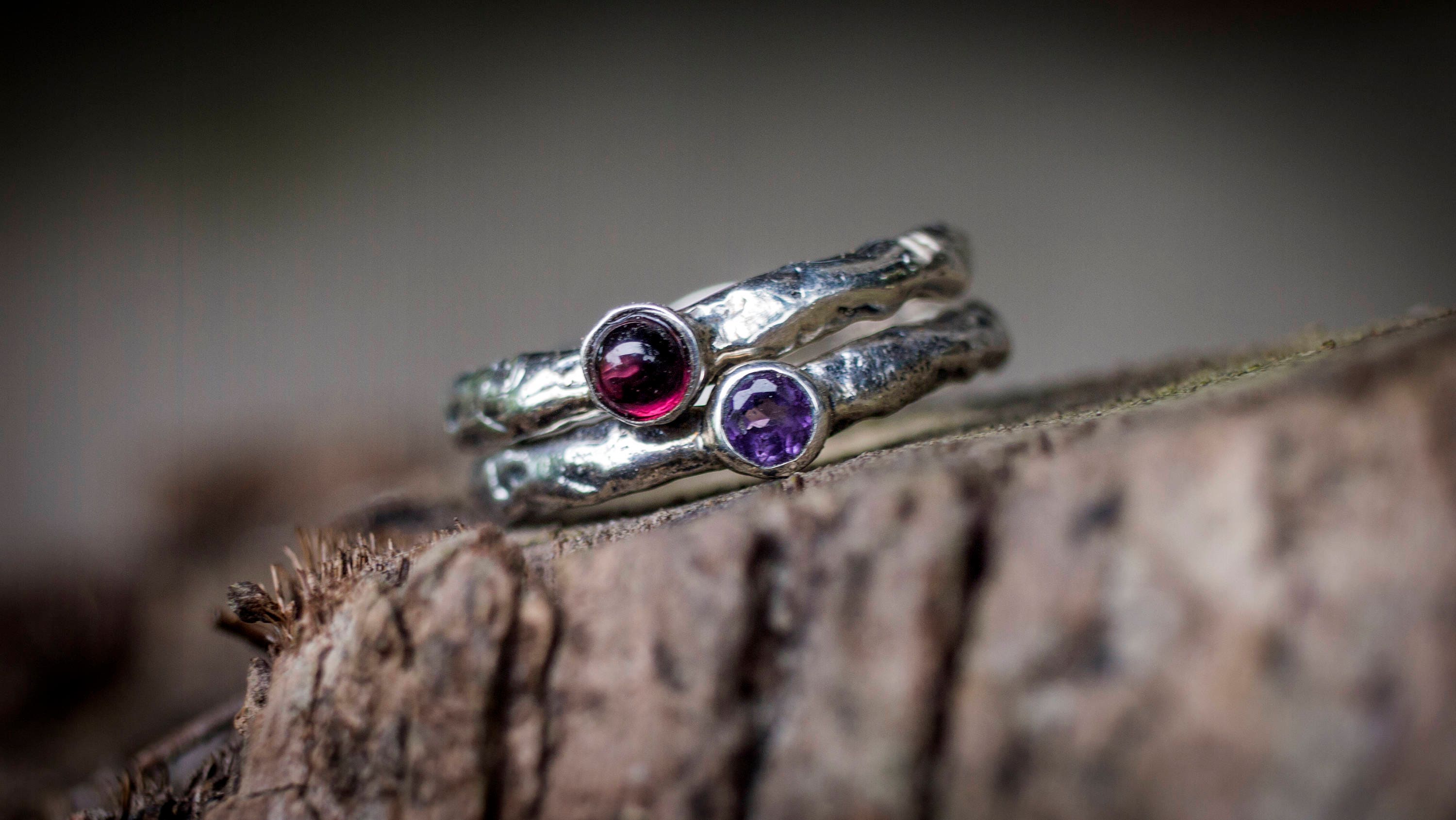 Sterling Silver | Ring Set, Stacking Ring, Twig Engagement Ring, Elven Ring, Nature Inspired, Wedding Ring, Branch Tree Ring, Statement Ring