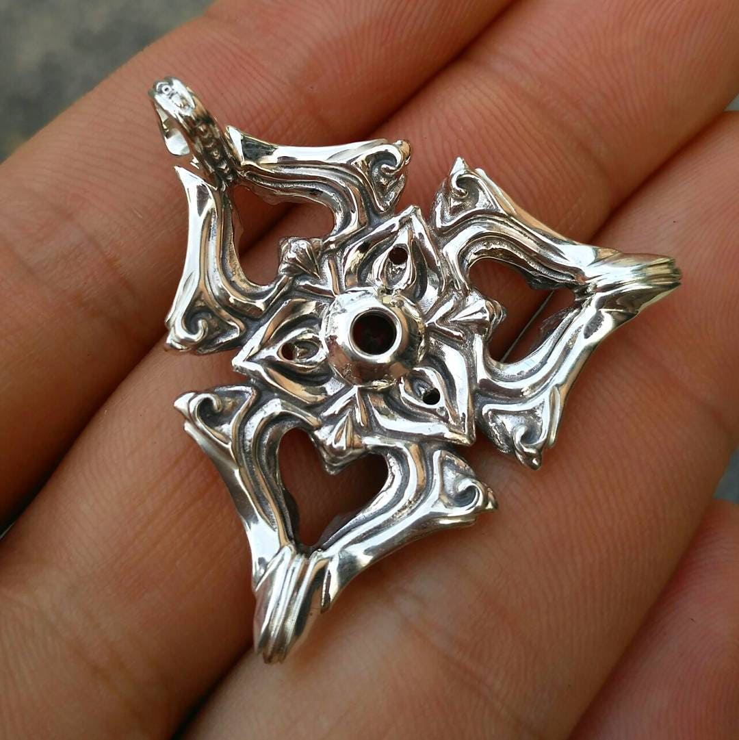 Mandala Pendant 'Triplex' | Sacred Geometry | Geometry Pendant | Multistone Jewelry | Amethyst Pendant | Space Jewelry