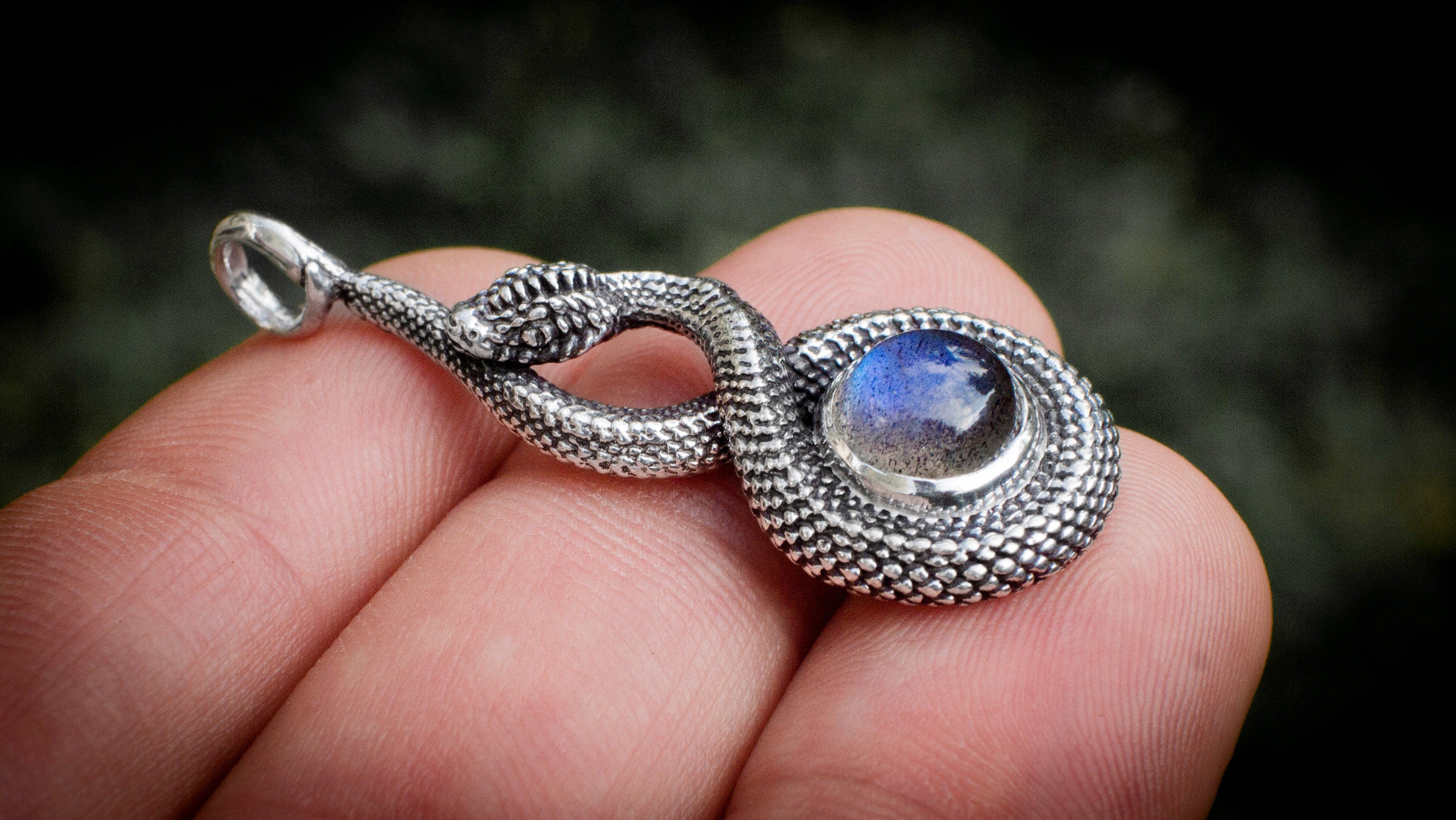 Silver Snake Pendant | Serpent Necklace | Silver Snake Jewelry | Animal Jewelry