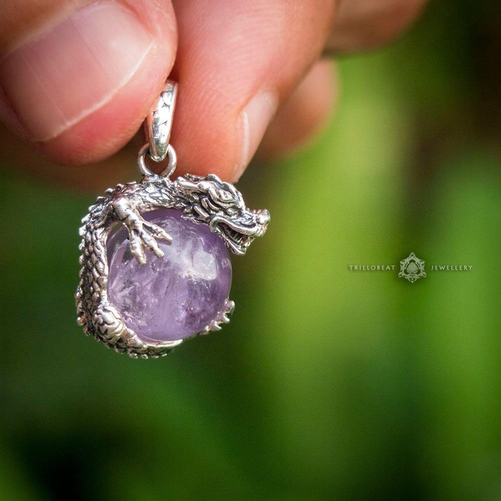 Dragon stone pendant | Dragon Charm | Baby dragon pendant | Chinese dragon pendant | Fantasy dragon pendant | Dragon pendant silver |