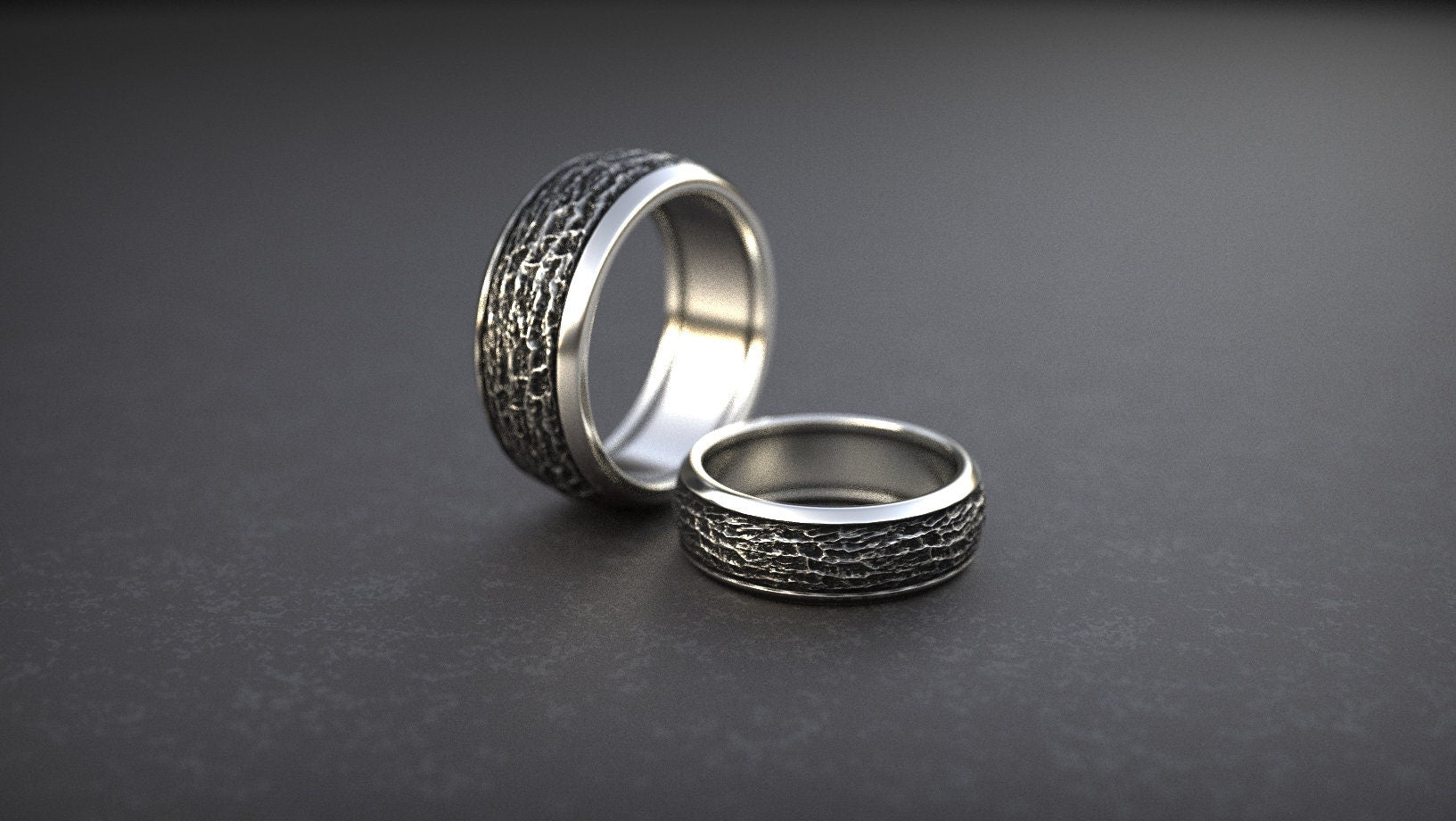 Handmade gold ring shown from angled profile