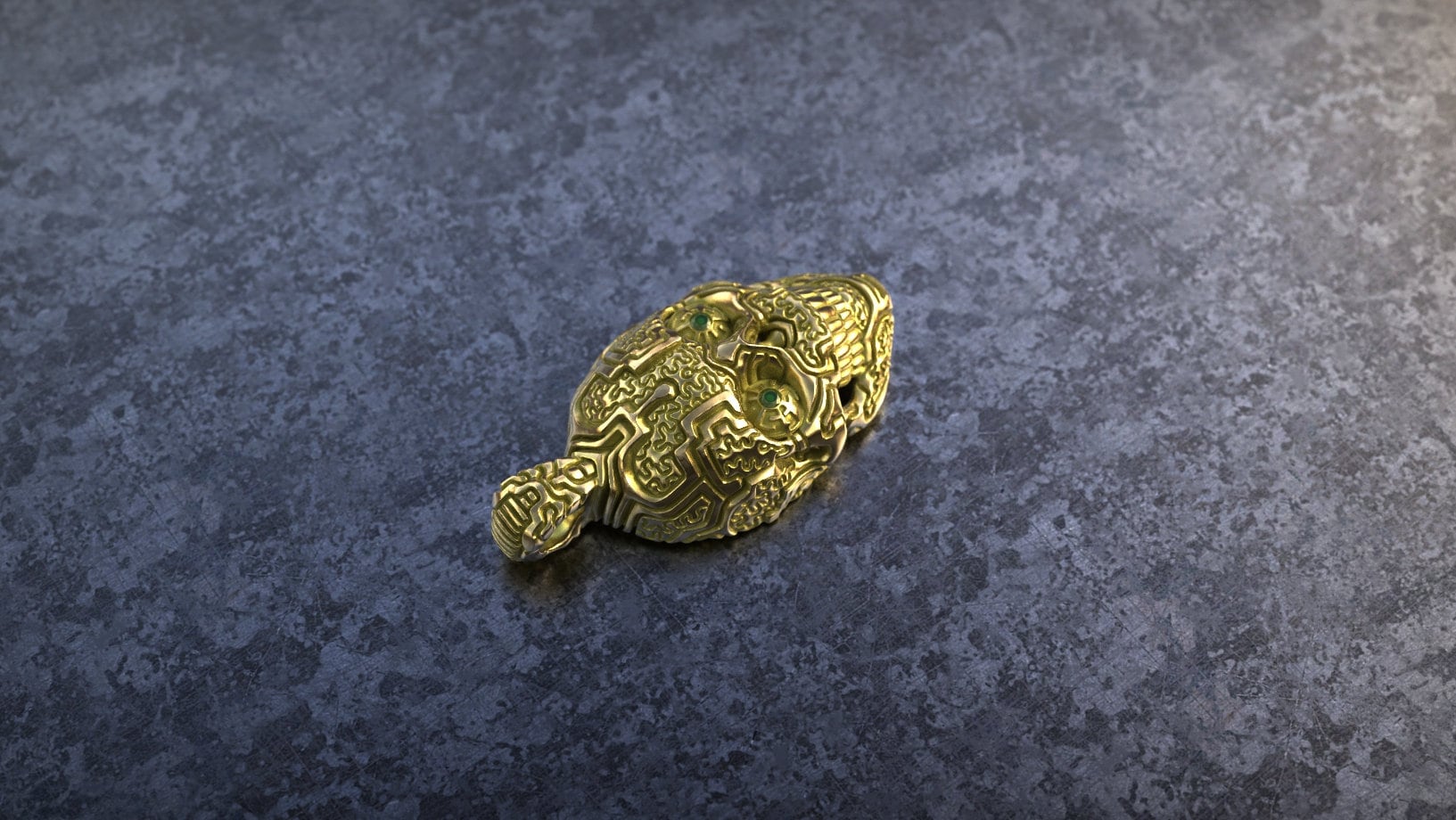 Gold Skull Pendant | Skull Necklace for Men | Sugar Skull Jewelry | Skull Amulet | Human Skull Pendant | Gothic Jewelry | Shipibo Necklace