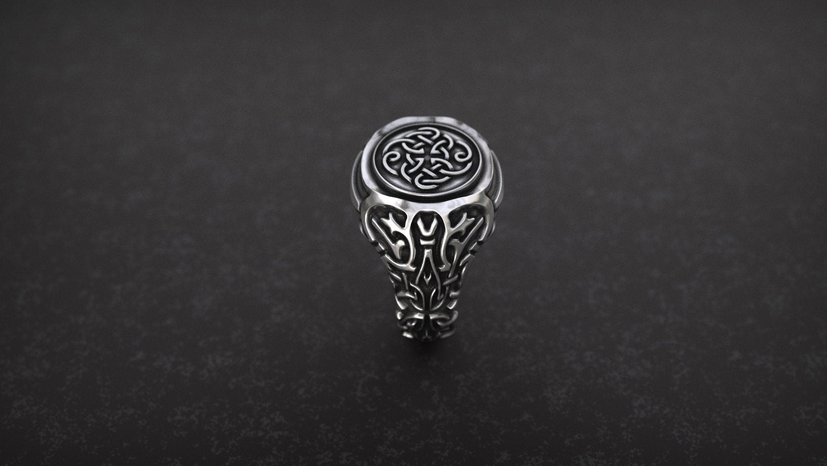 Celtic Knot Signet Ring | Silver Viking Ring | Medieval Ring | Pagan ring | Silver Viking Ring | Signet Ring Men