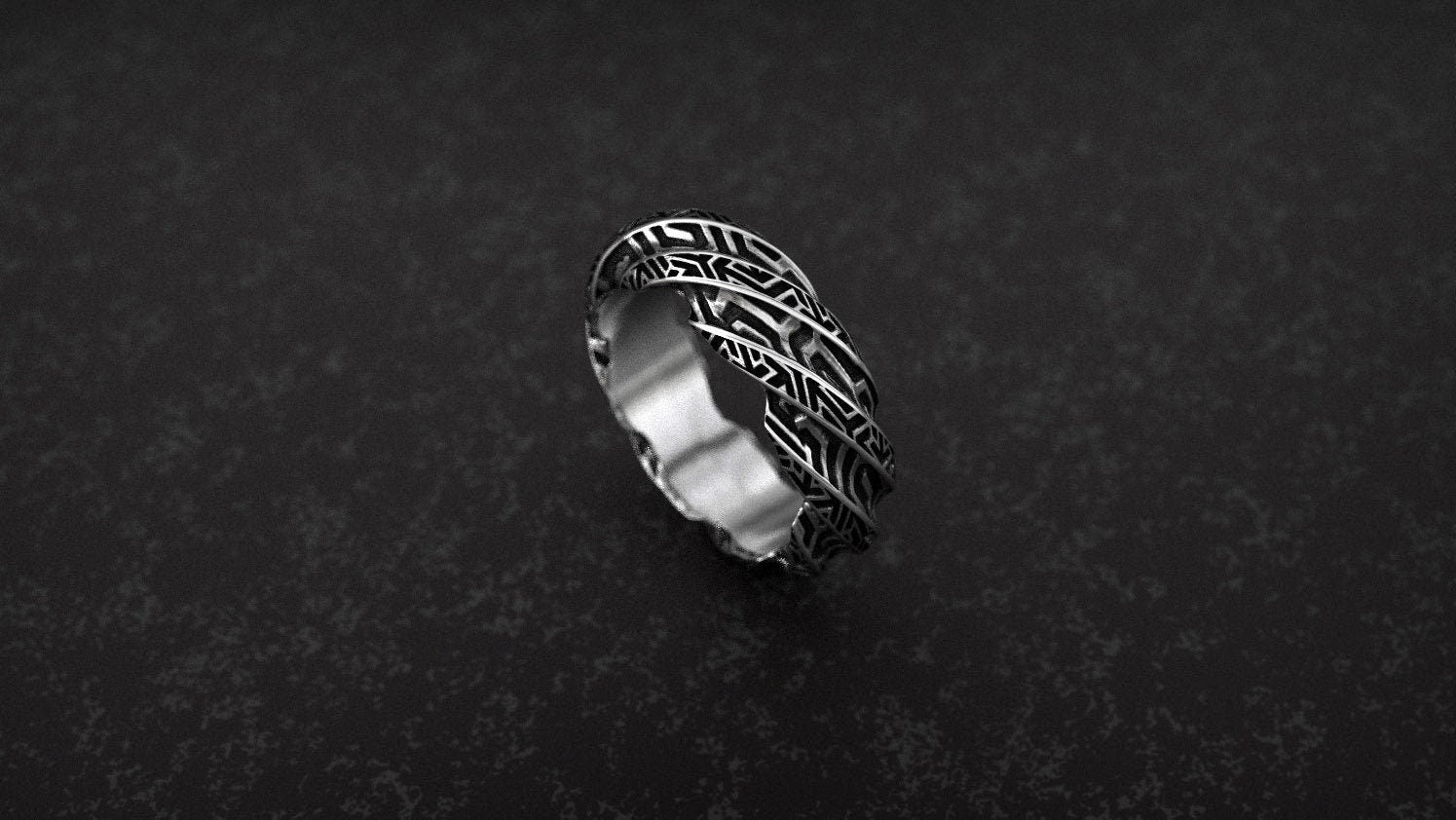 Geometric Twisted Ring | Futuristic Ring | Cyberpunk ring | Futuristic Jewelry | Cyberpunk Clothing