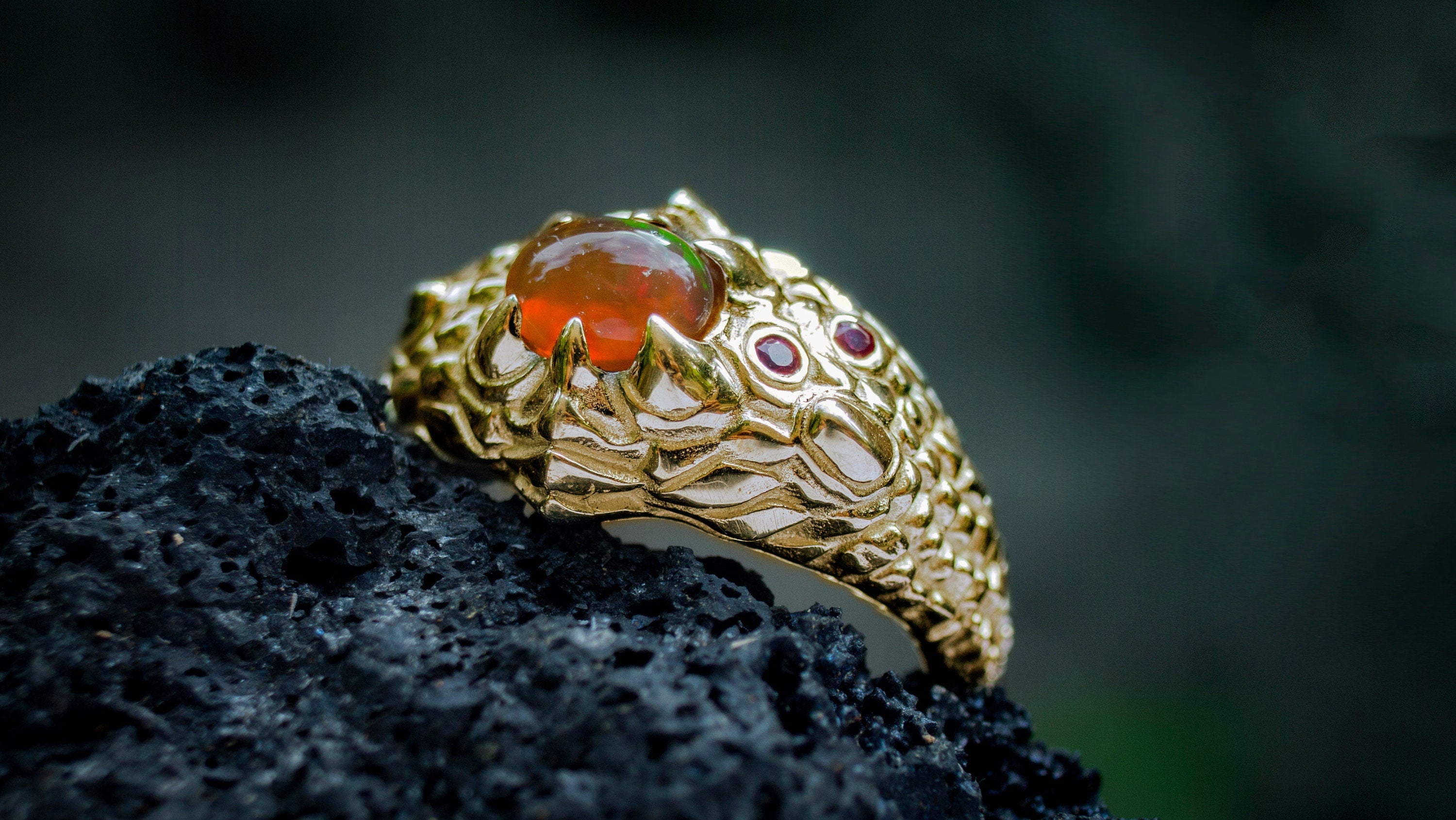 Gold Dragon Eye Ring