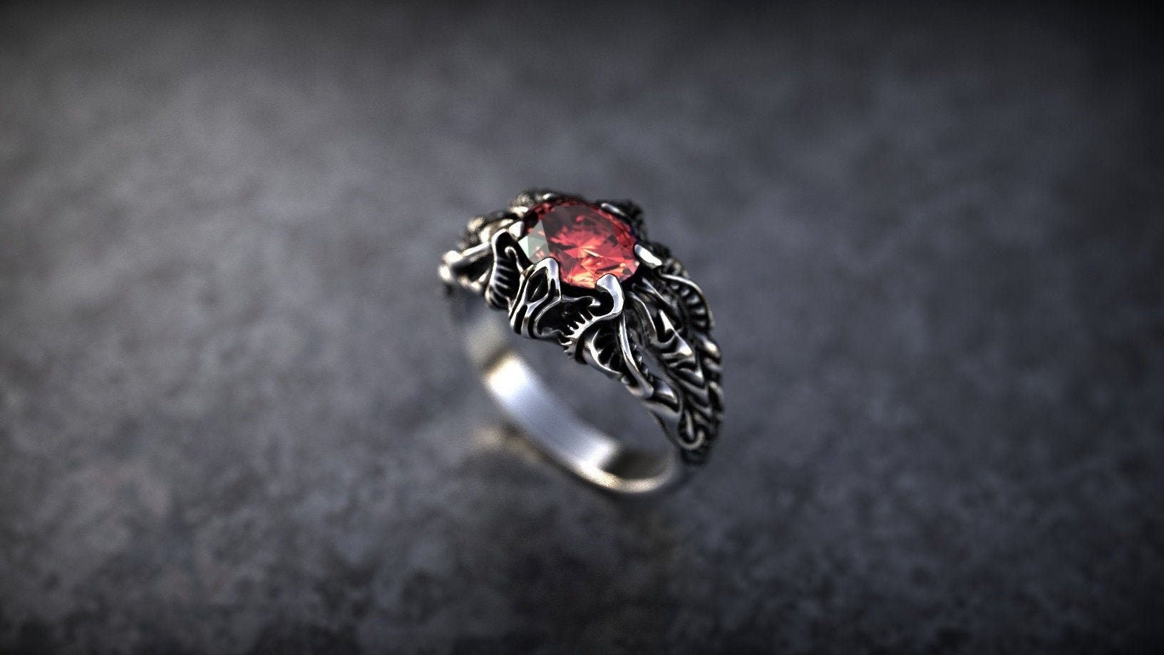 Moonstone Engagement ring 'Vibra'