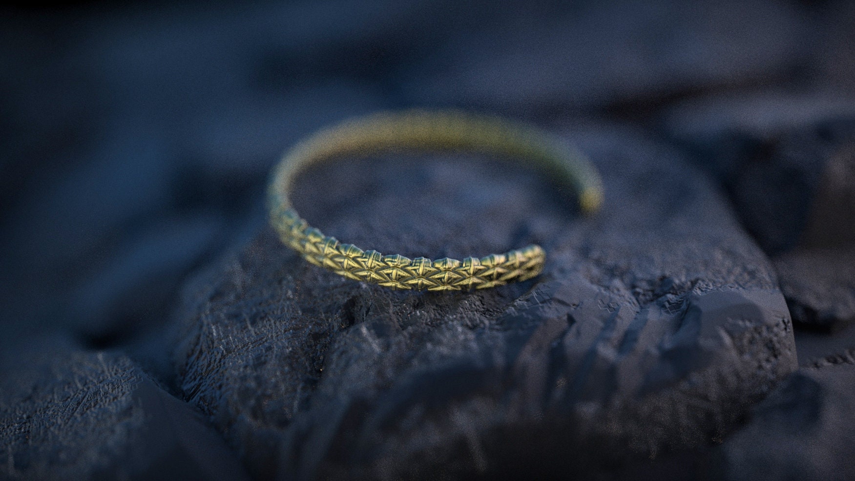 14k Gold Snake Bangle Bracelet | Gold Snake Scales Bangle | Gold Cuff Bracelet | 14K Gold Bracelet