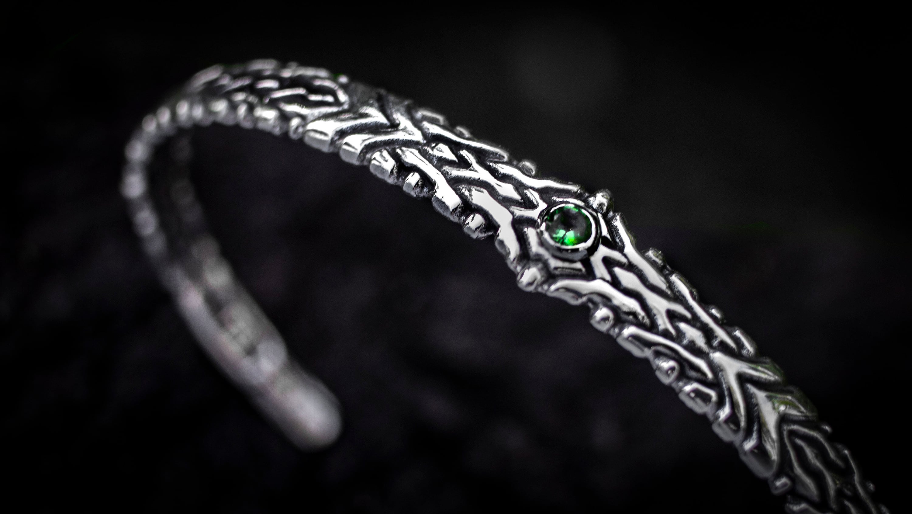 Silver Bangle Bracelet with Gemstone | Silver Cuff Bracelet | Mens Cuff Bracelet | Sterling Silver Cuff Bracelets For Women