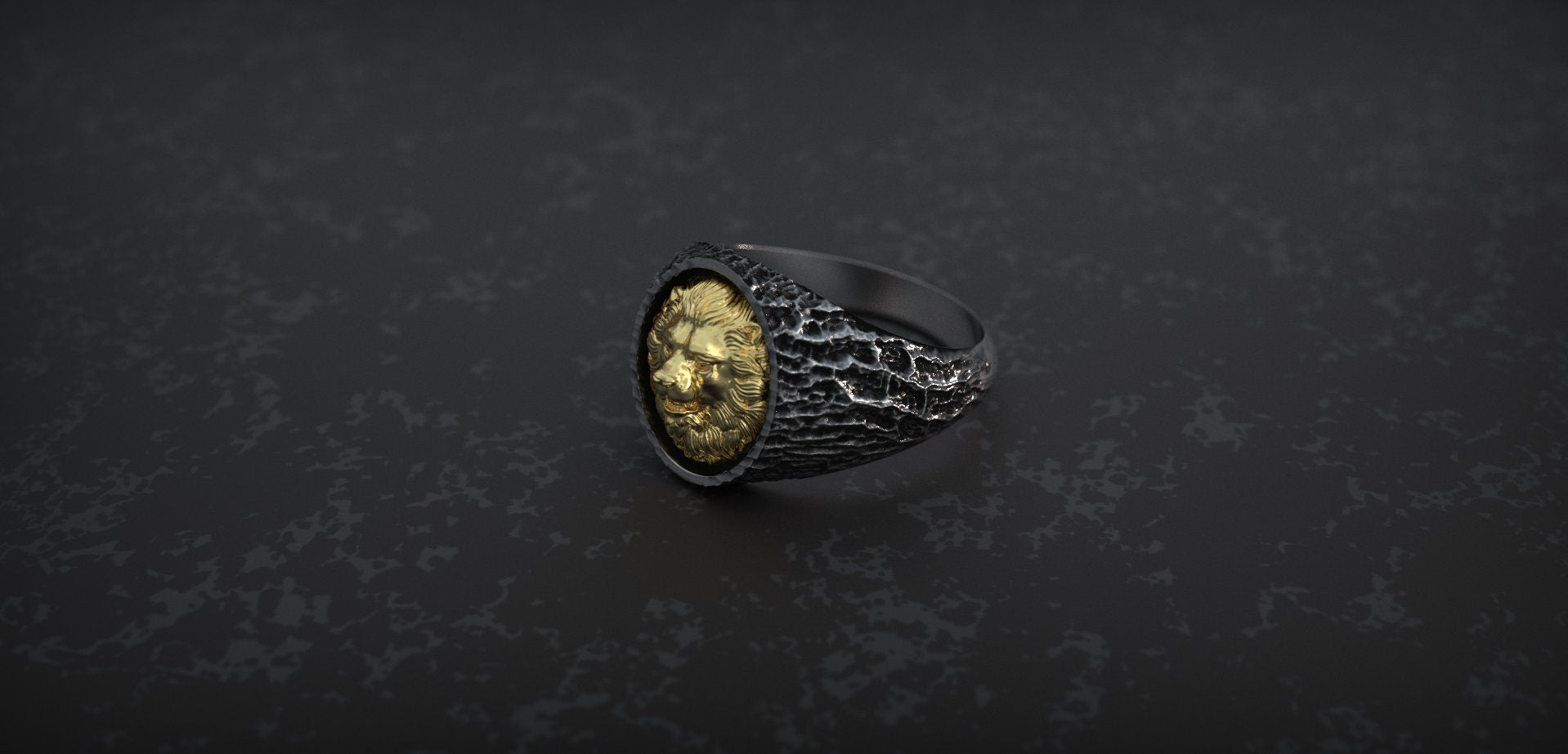 14K Gold Lion Head Ring | Gold Signet Ring | 14K Gold Men Ring | Gold Lion Ring | Gold Lion Men Ring | Gold Animal Ring