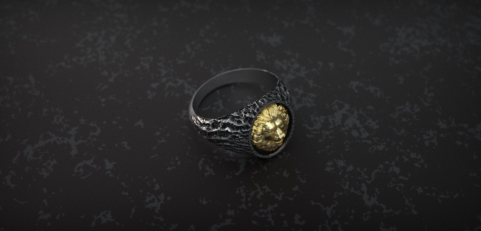 14K Gold Lion Head Ring | Gold Signet Ring | 14K Gold Men Ring | Gold Lion Ring | Gold Lion Men Ring | Gold Animal Ring