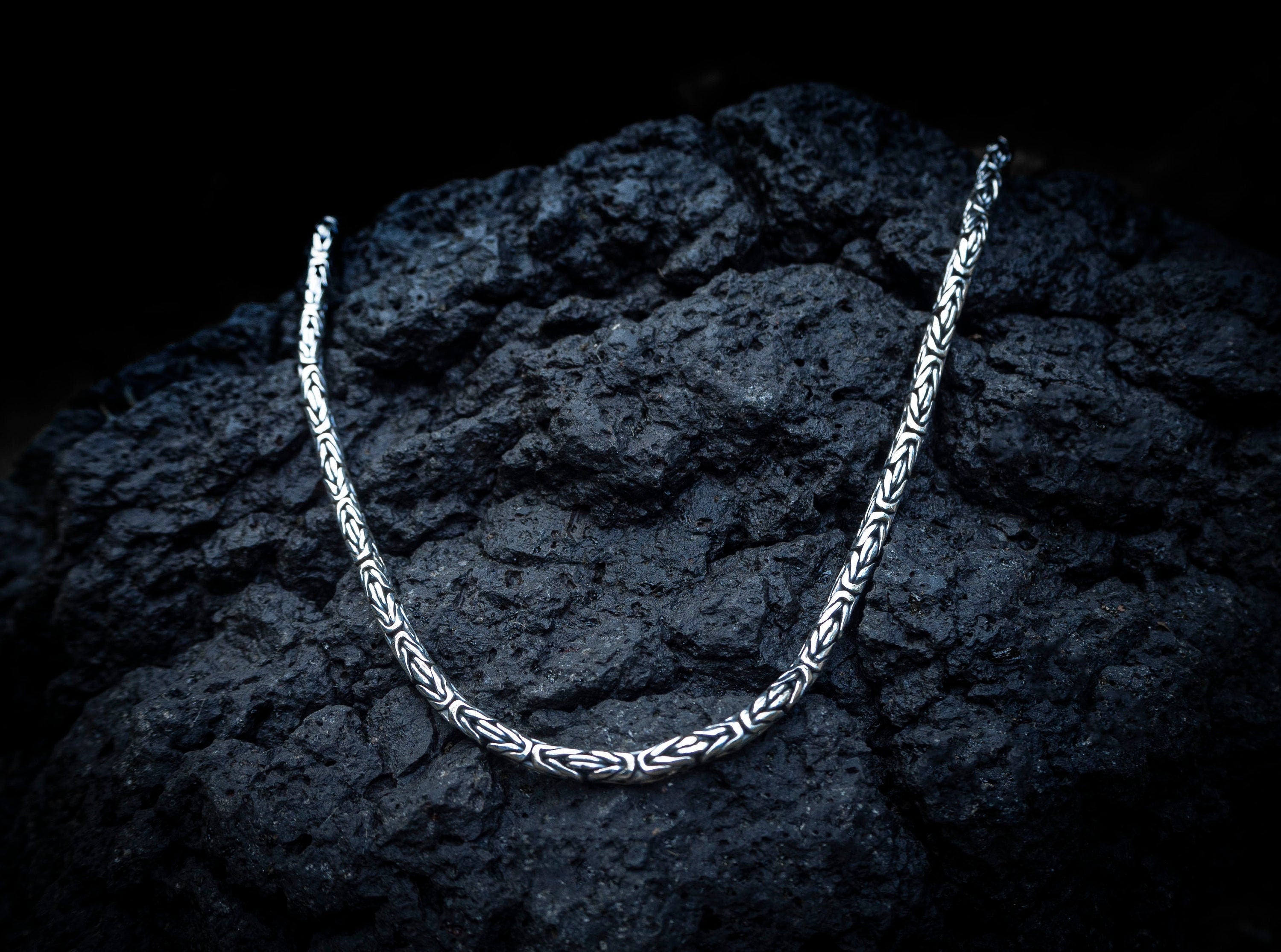 Solid Silver Bali Byzantine Chain | 2.5mm Byzantine Chain | Bali Silver Chain