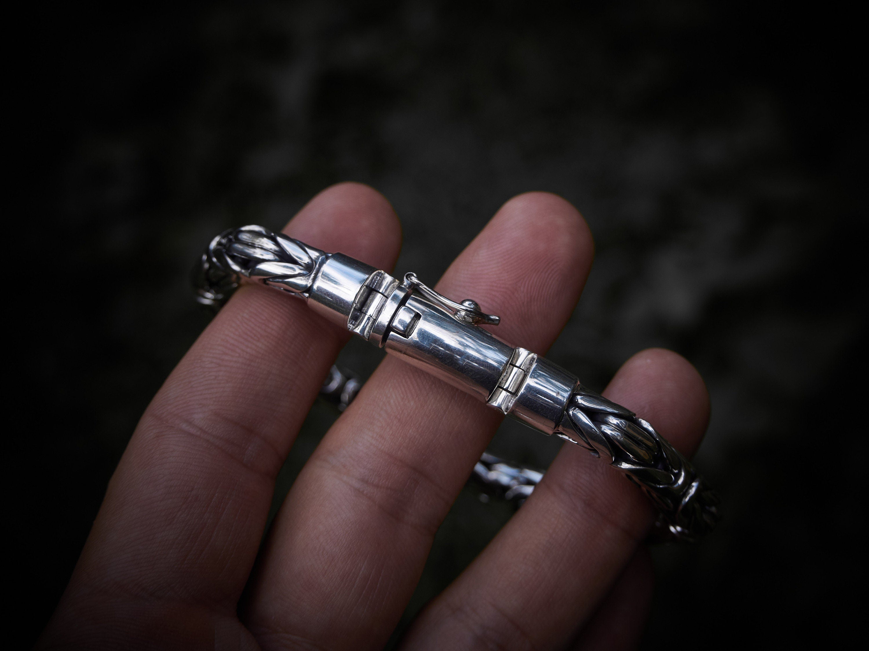 Handmade 7mm sterling silver Byzantine necklace