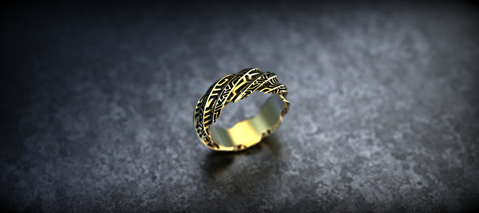 Twisted Pattern Gold Ring