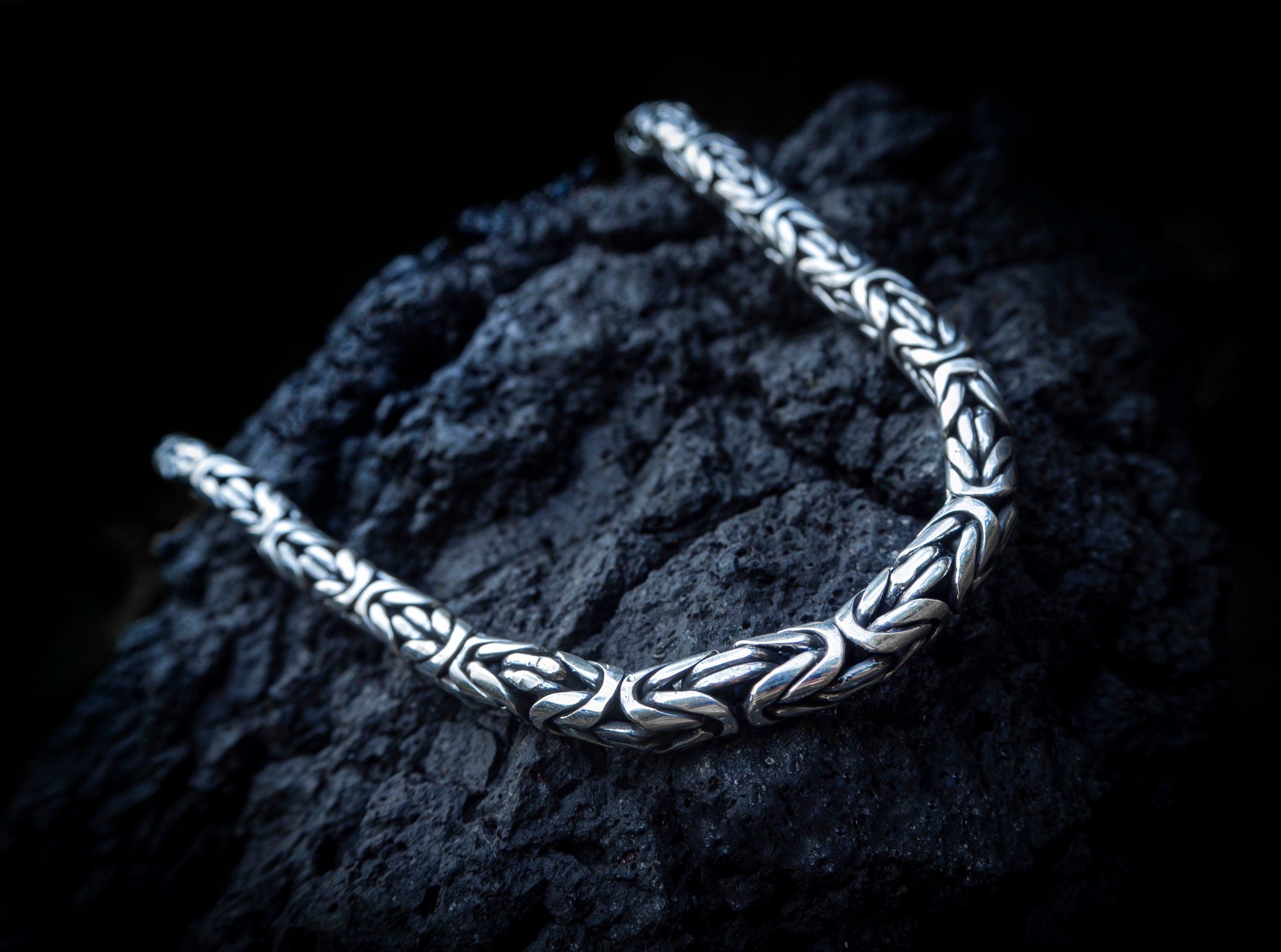 7mm Bali Byzantine Chain | Solid Silver Chain | Bali Byzantine Necklace | Handmade Byzantine Chain