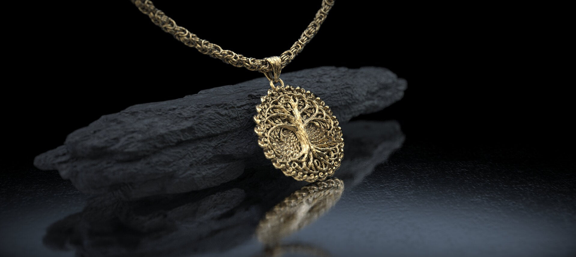 14K Gold Tree of Life Pendant