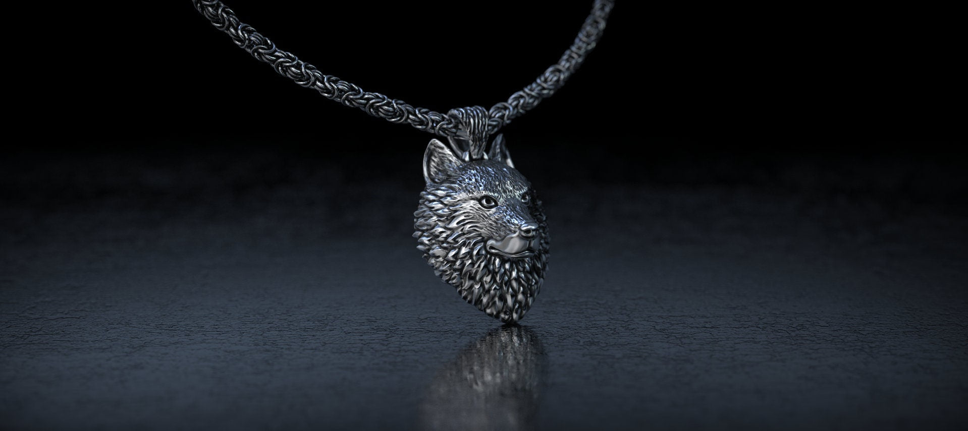 Wolf Head Pendant | Wild Wolf Necklace | Silver Wolf Pendant | Silver Animal Pendant | Animal Jewelry | Wolf Jewelry | Wolf Gift for Men