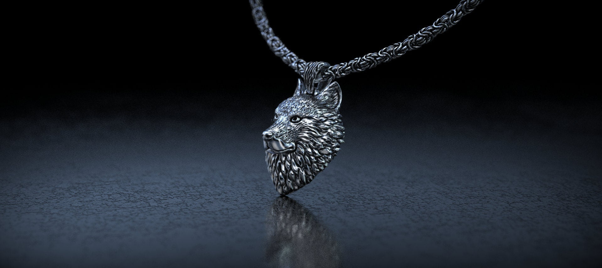 Wolf Head Pendant | Wild Wolf Necklace | Silver Wolf Pendant | Silver Animal Pendant | Animal Jewelry | Wolf Jewelry | Wolf Gift for Men