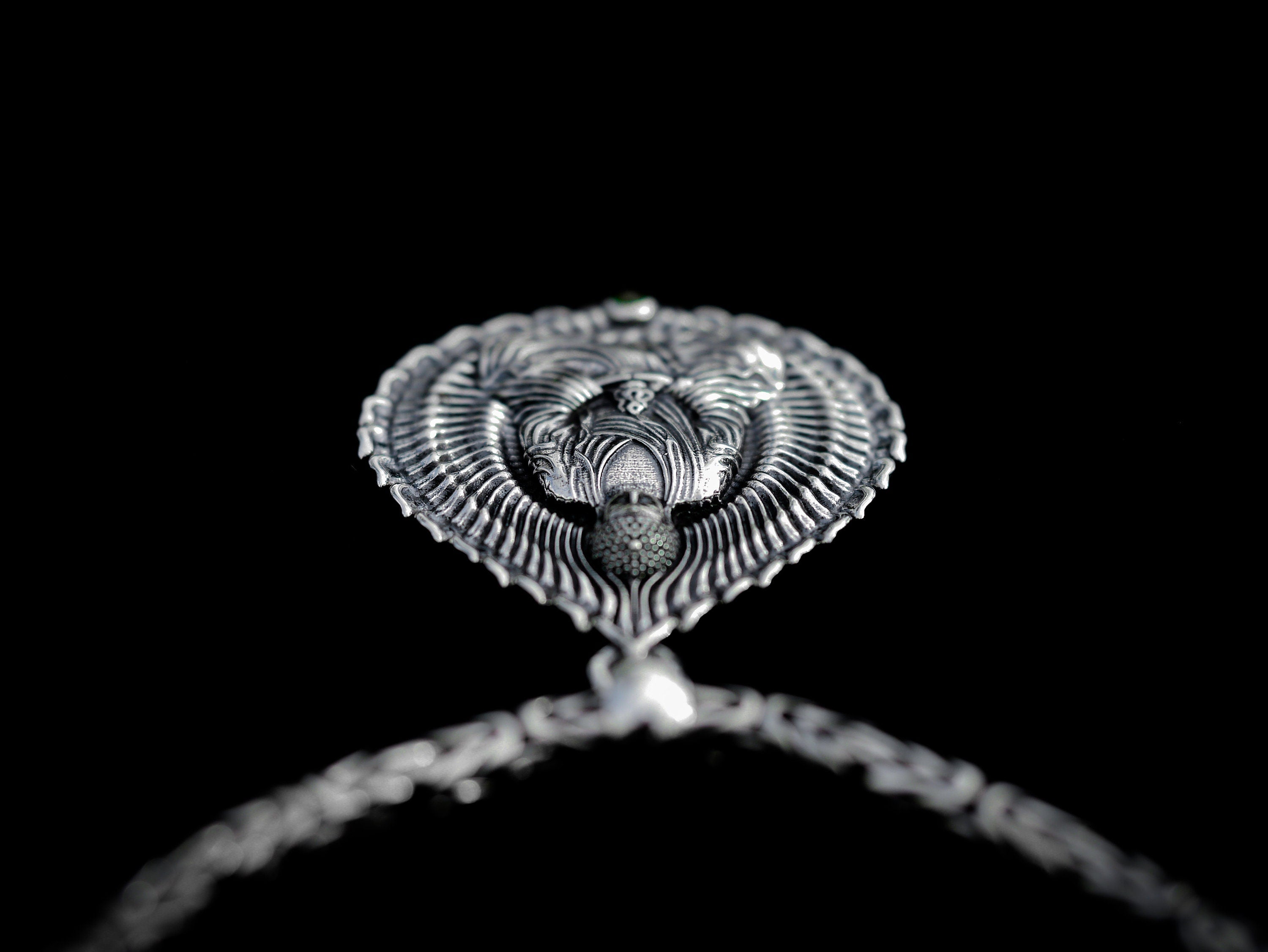 Silver Lotus Buddha Pendant