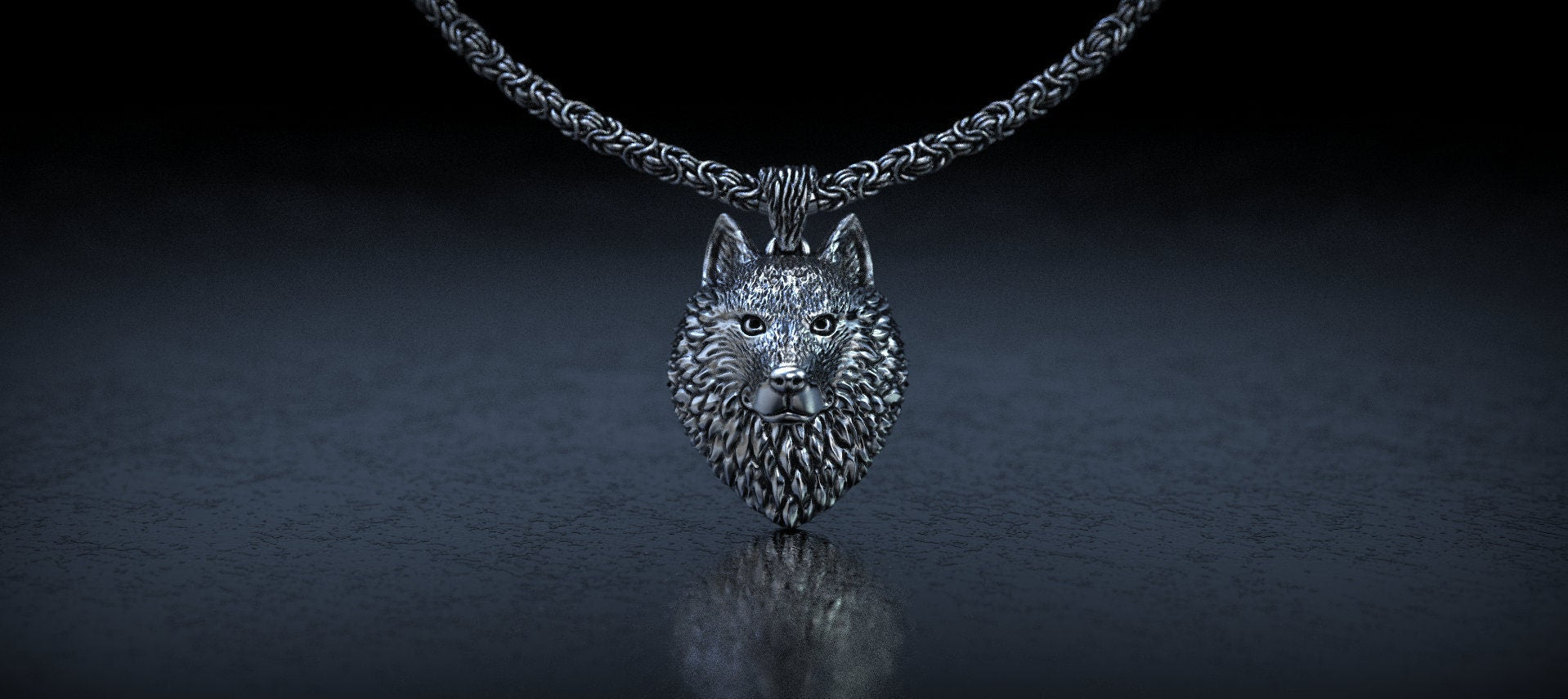 Wolf Head Pendant | Wild Wolf Necklace | Silver Wolf Pendant | Silver Animal Pendant | Animal Jewelry | Wolf Jewelry | Wolf Gift for Men