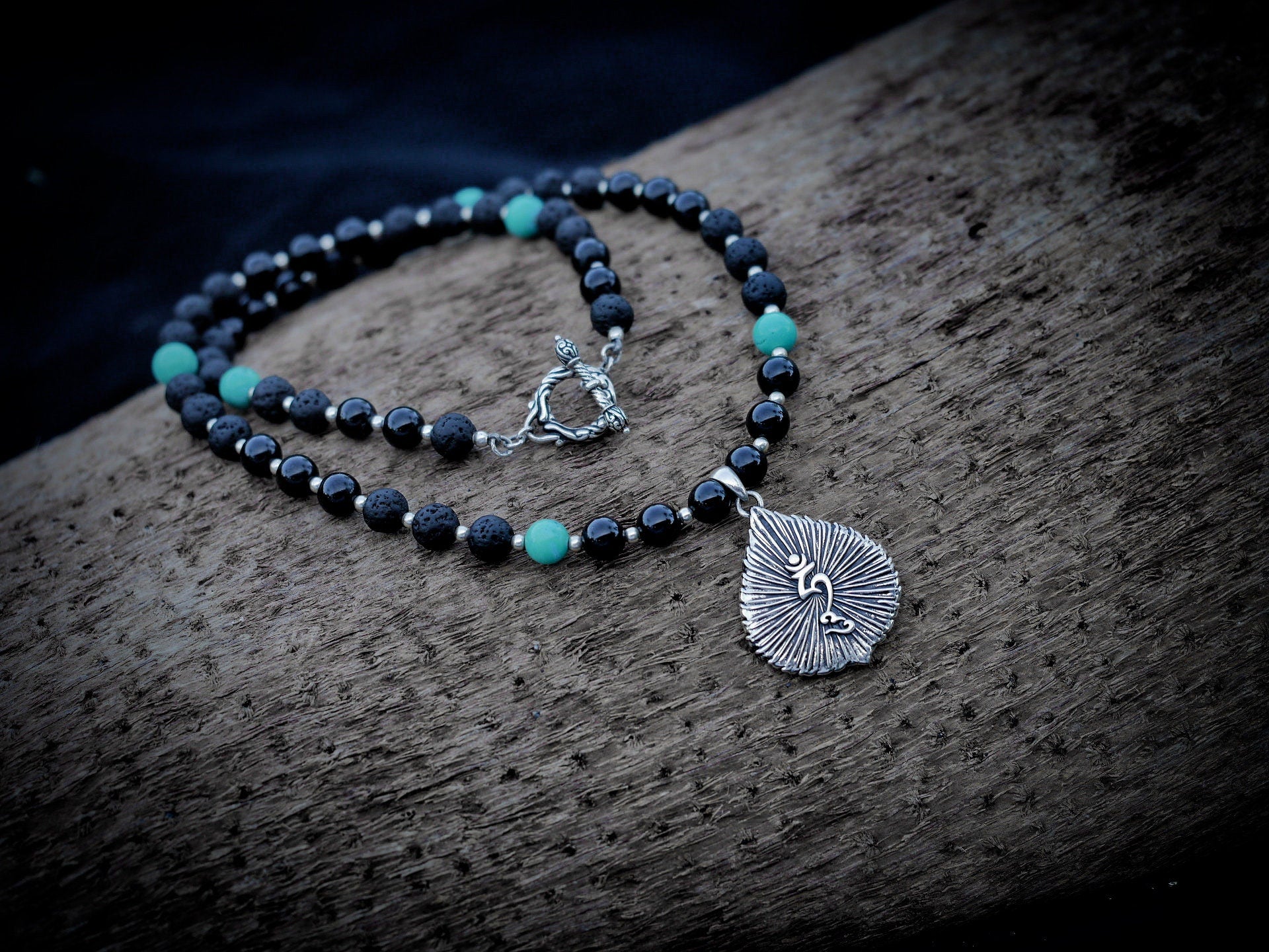 Silver Buddha Necklace | Mala Beads Necklace | Medicine Buddha Necklace | Black Mala Necklace | Buddha Mala Bead