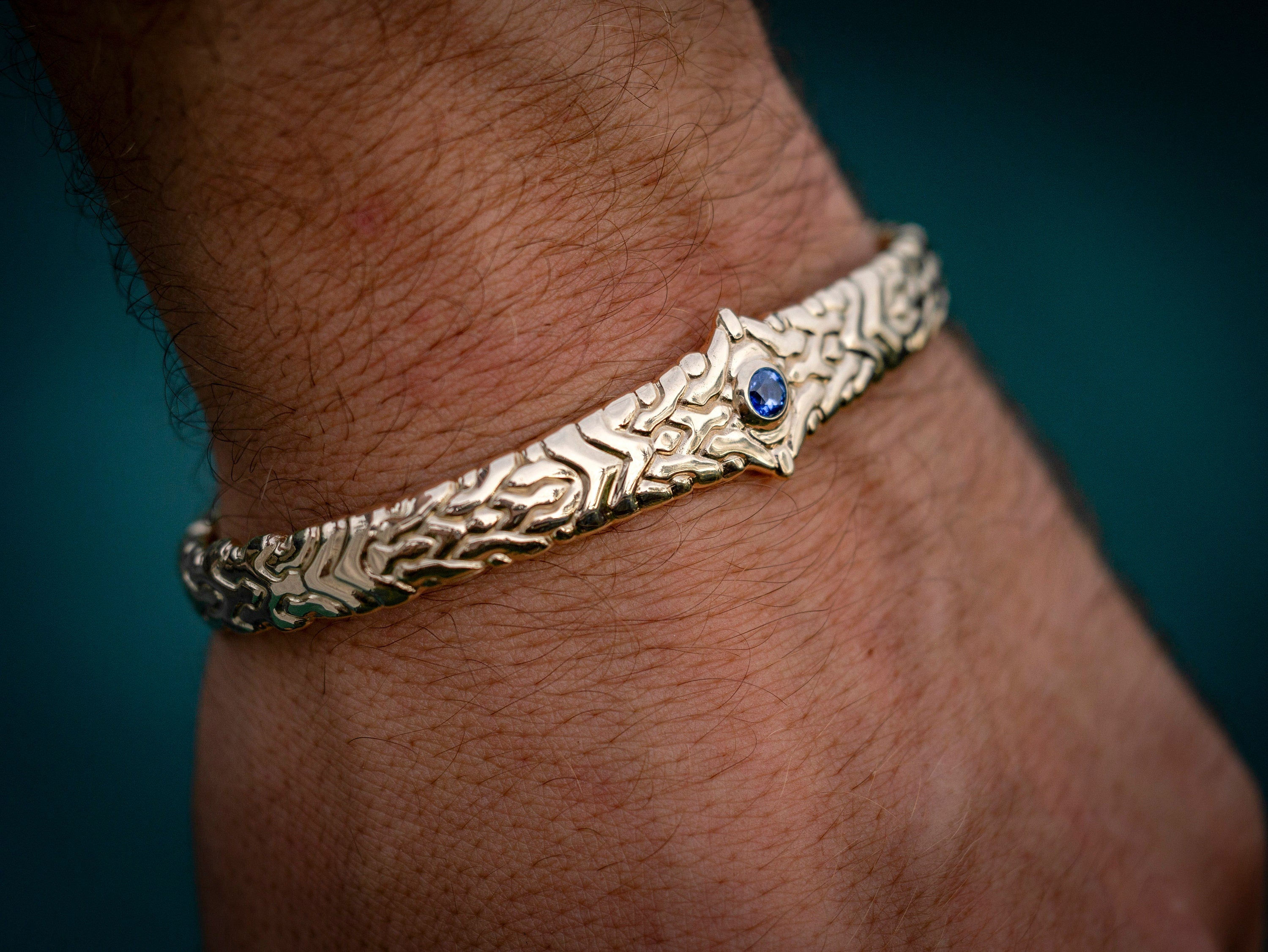 14K Solid Gold Geometric Bracelet