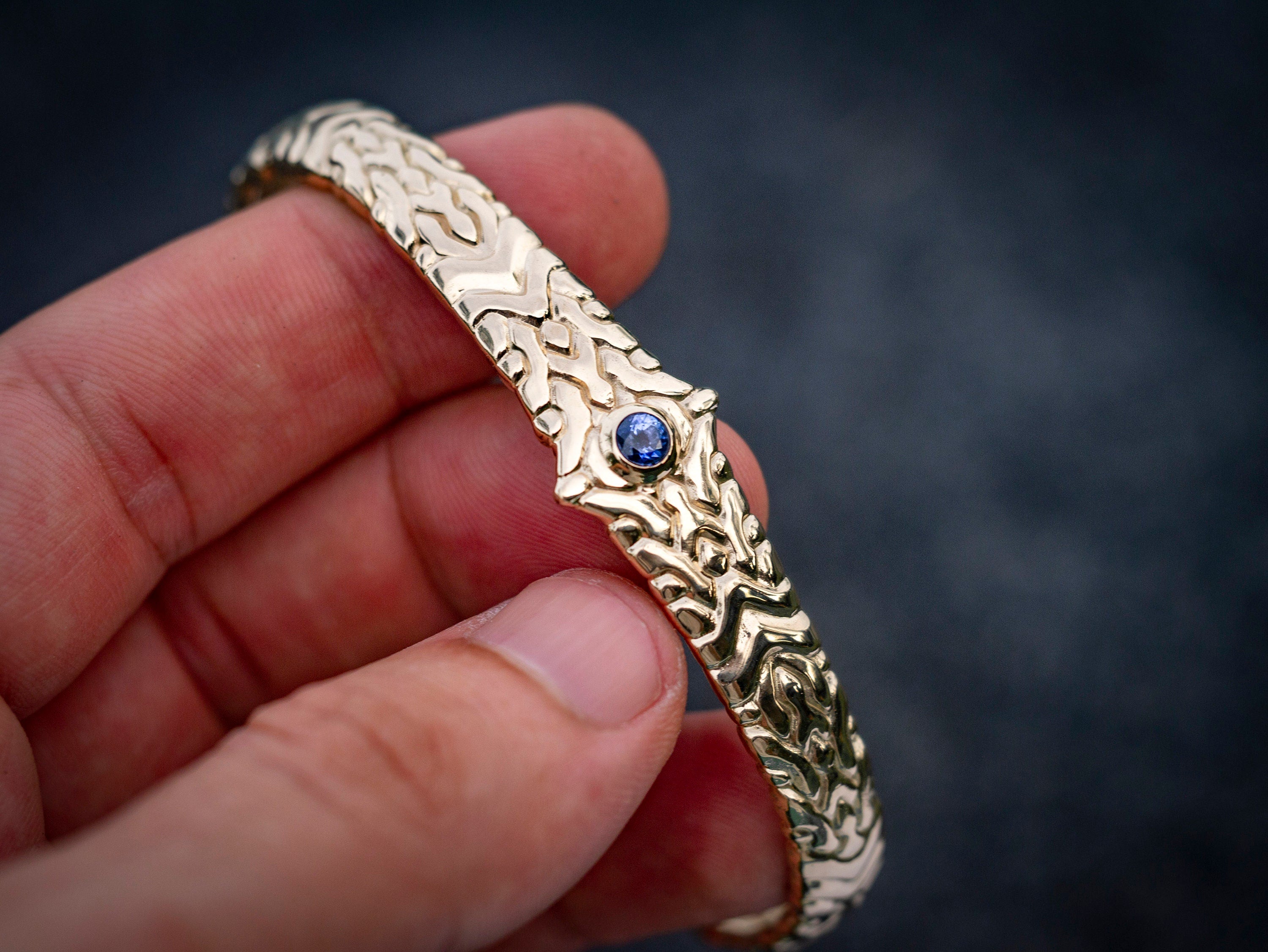 14K Solid Gold Geometric Bracelet