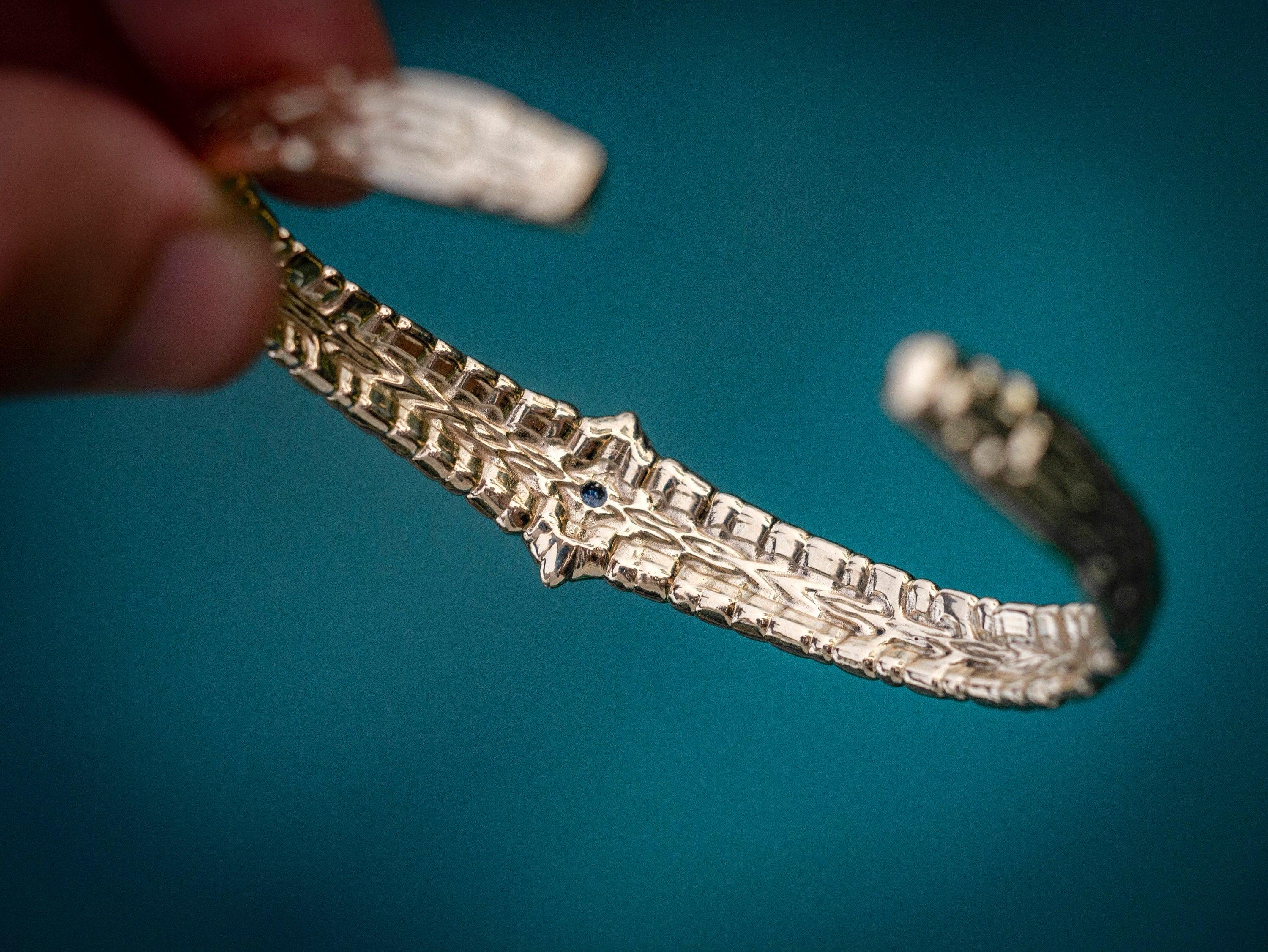 14K Solid Gold Geometric Bracelet