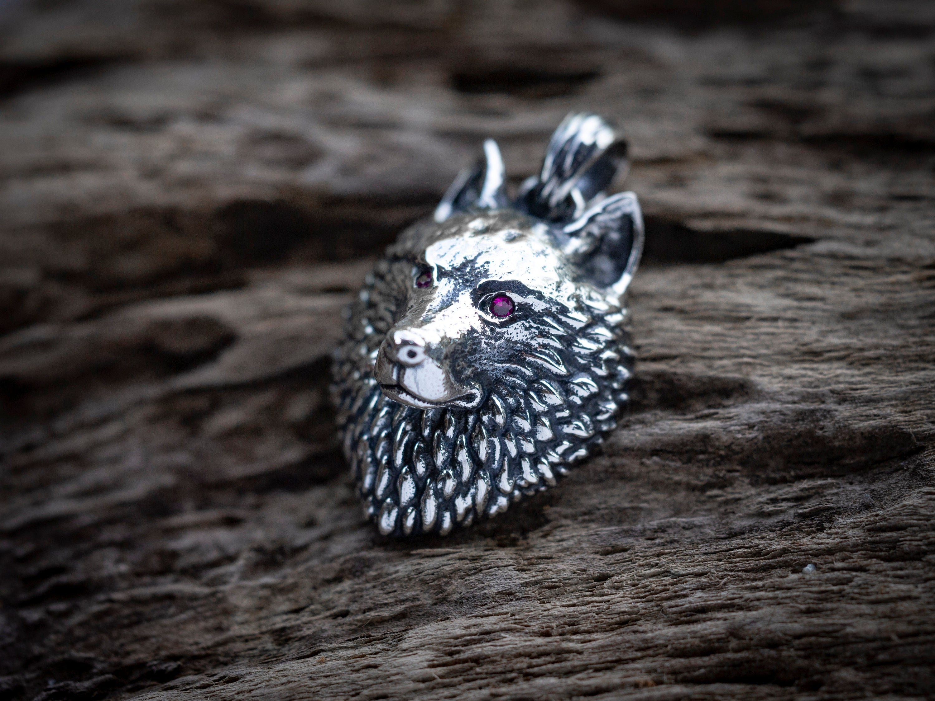 Wild Wolf Necklace | Wolf Head Pendant | Silver Wolf Men Necklace | Silver Animal Pendant | Animal Jewelry | Wolf Gift for Men