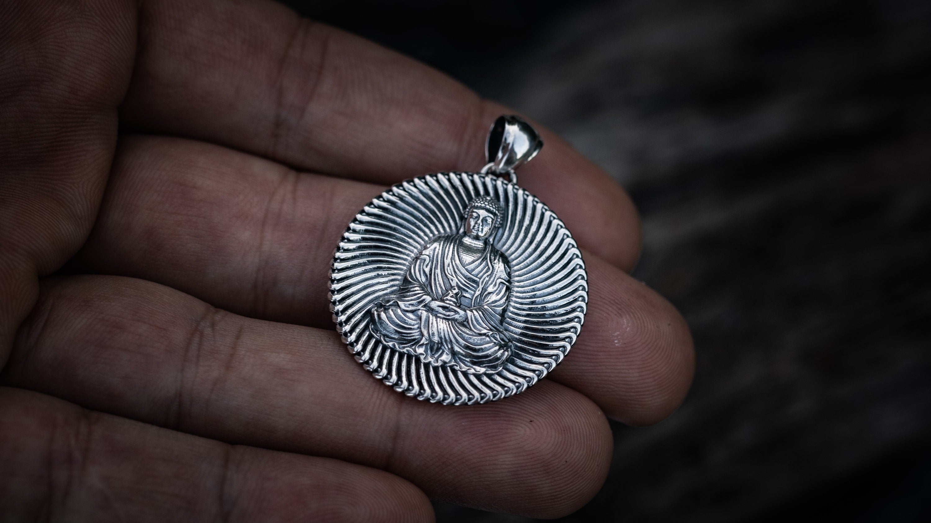 Silver Buddha Pendant