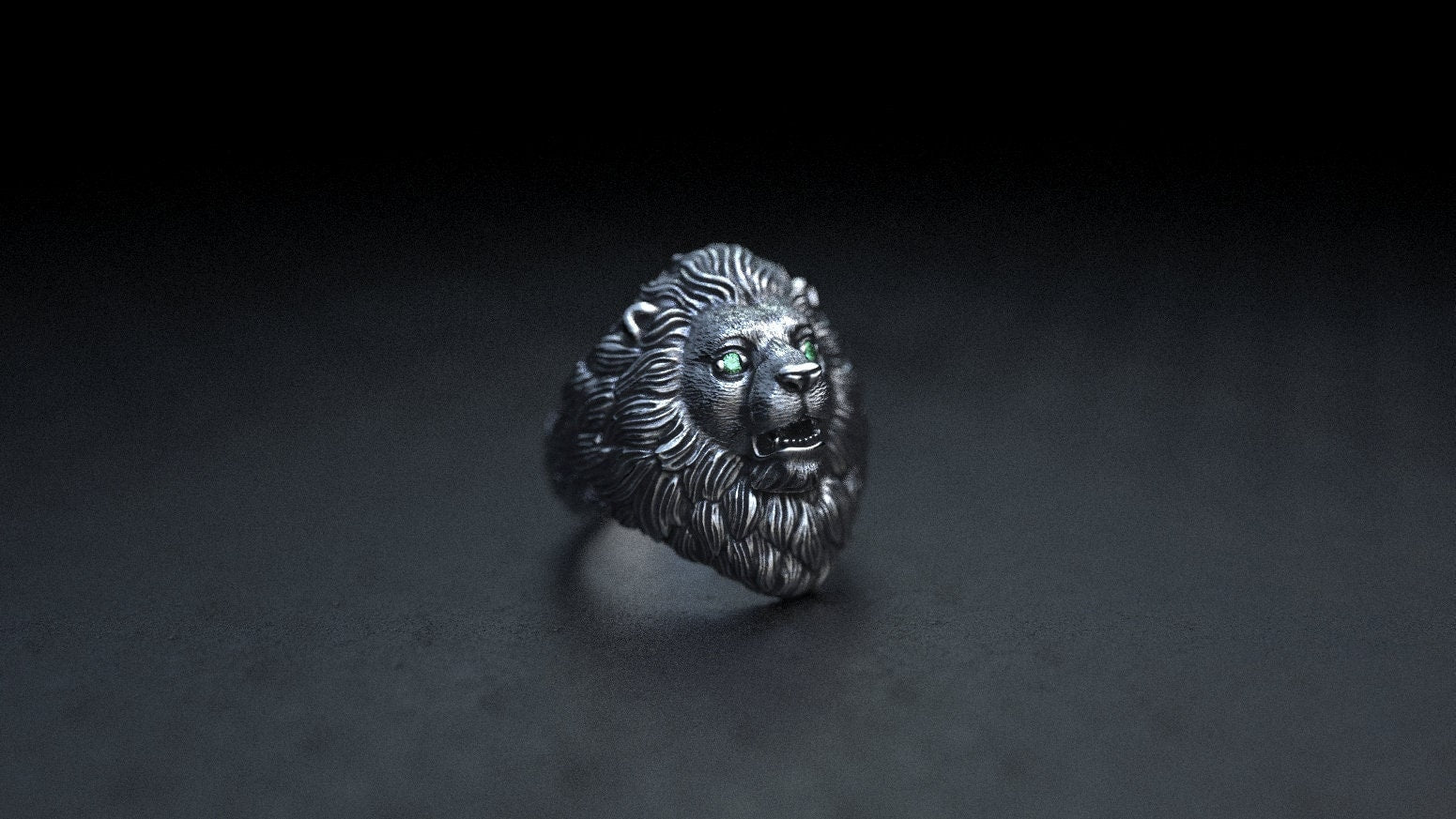 Silver Lion Head ring