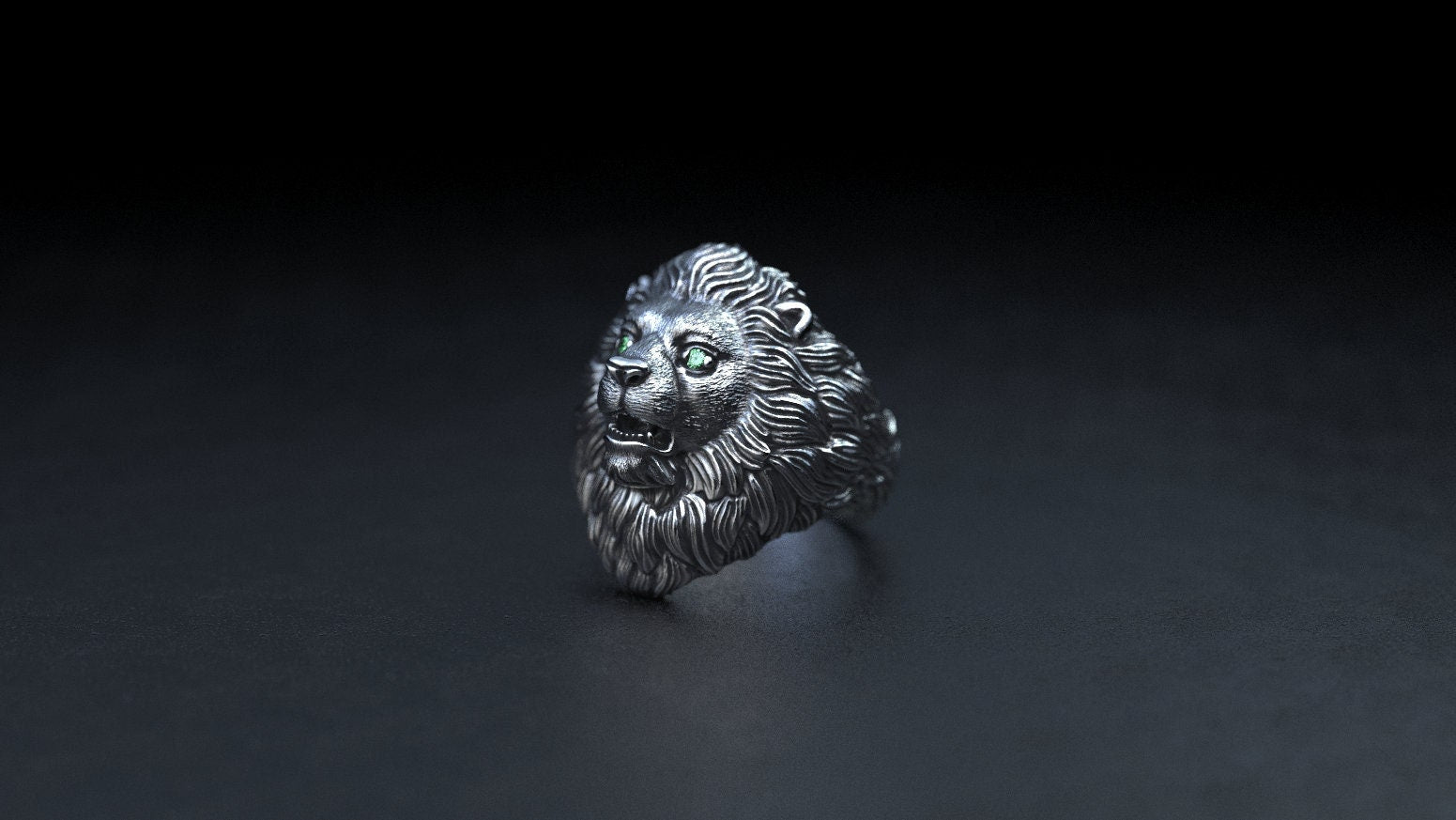 Silver Lion Head ring