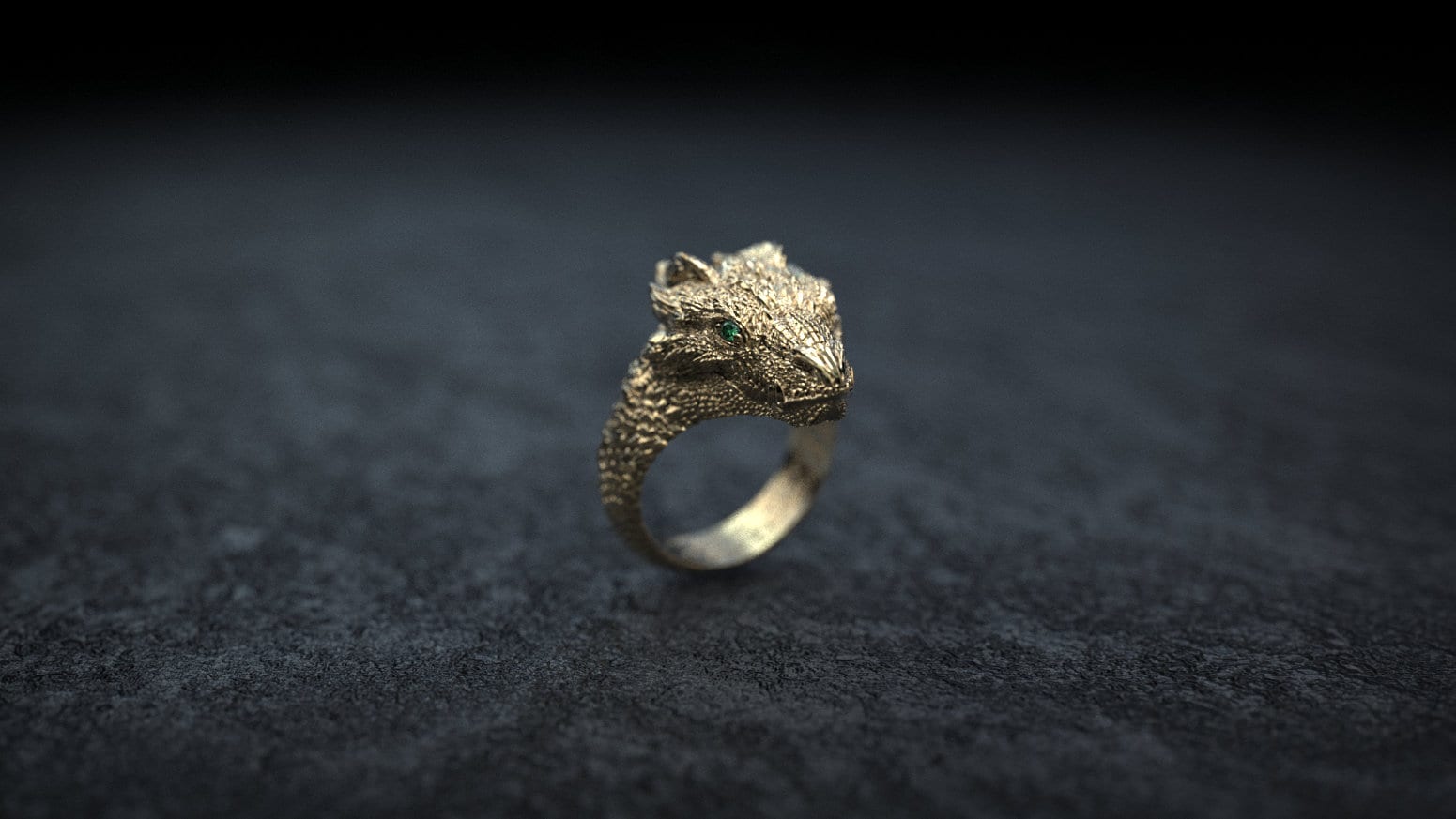 Gold Dragon Head Ring
