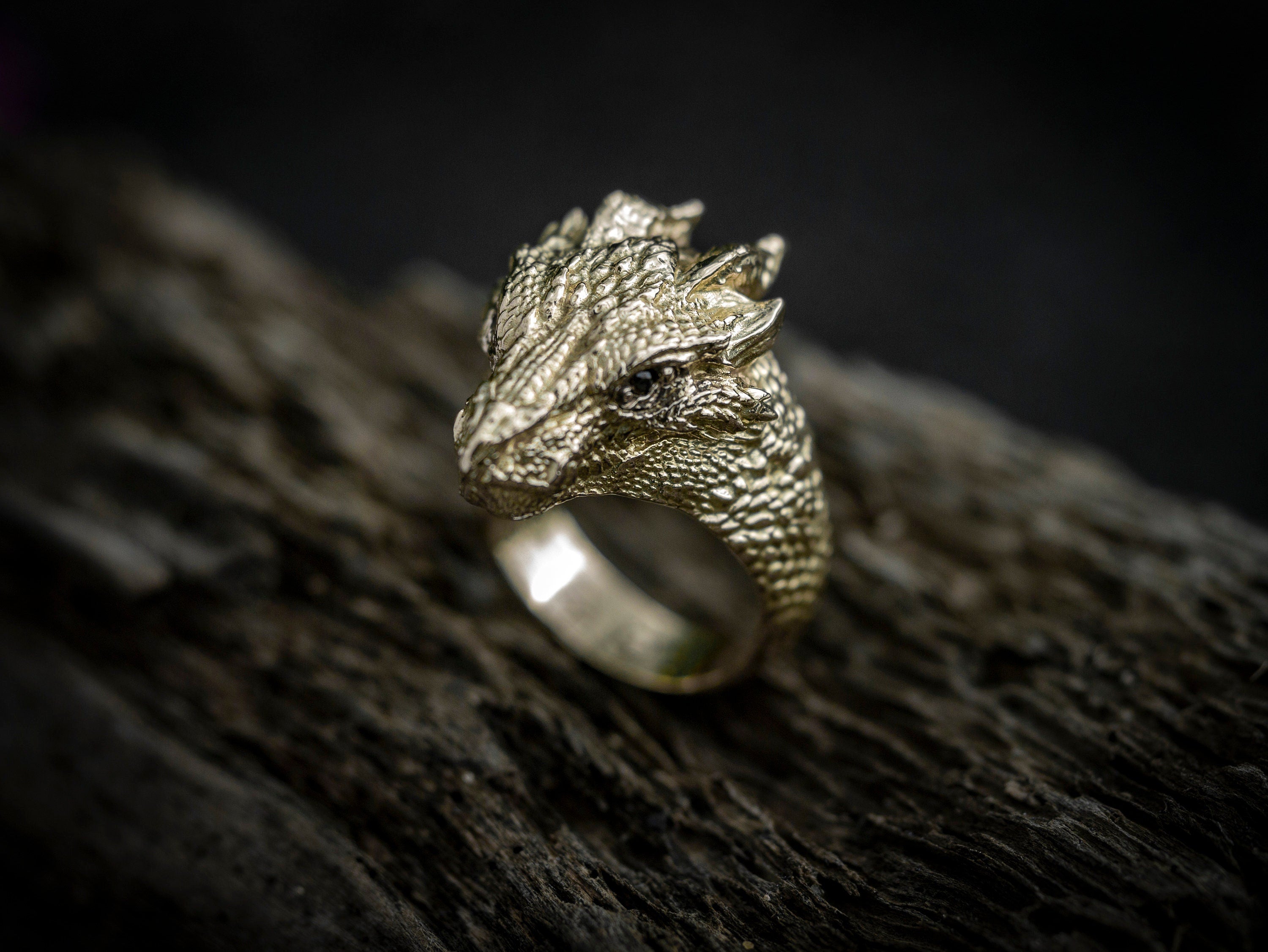 Gold Dragon Head Ring