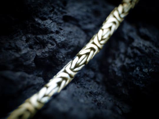 14K Solid Gold Byzantine Chain | 2.5mm Byzantine Chain | Borobudur Gold Chain