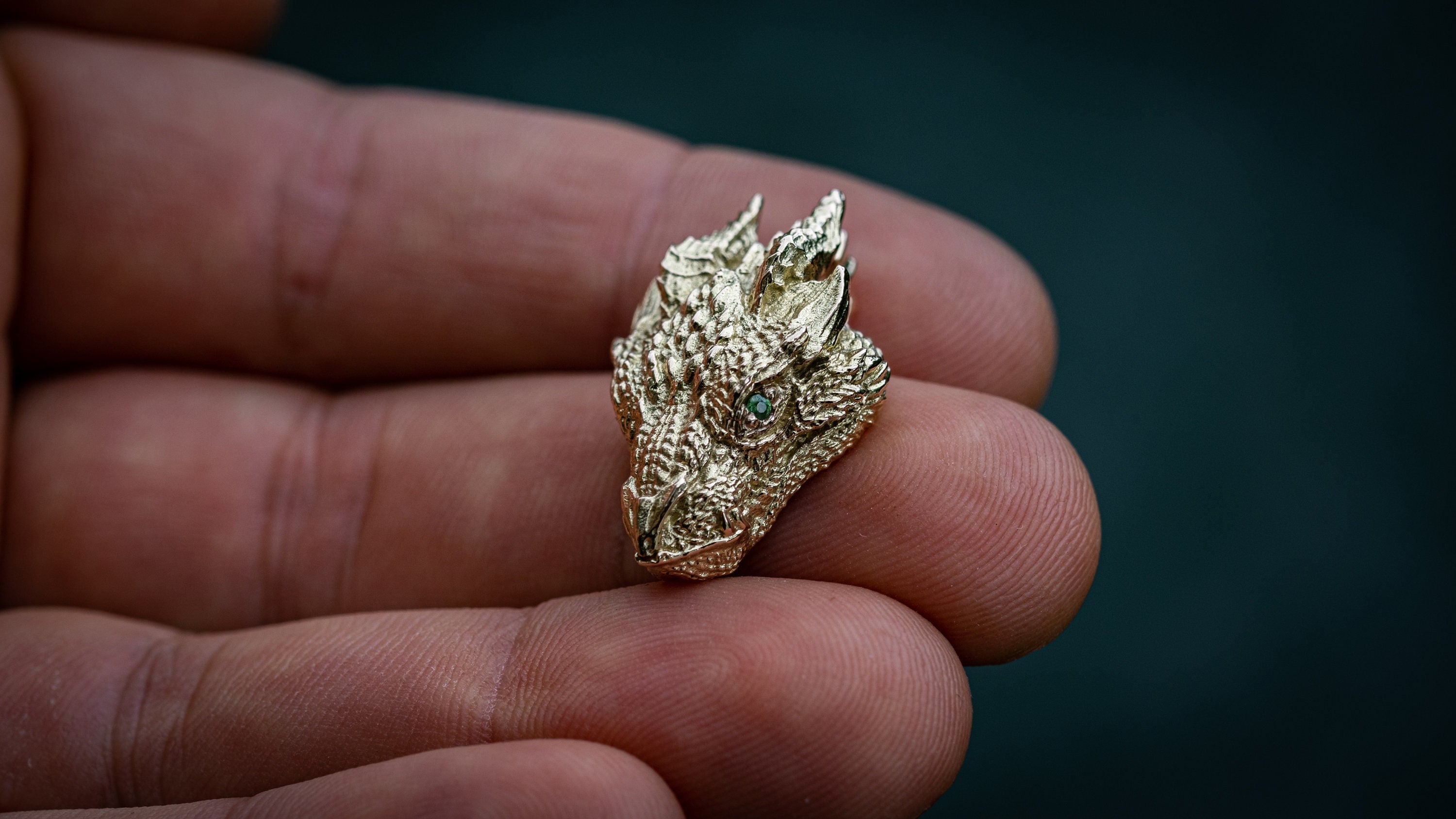Solid Gold Dragon Pendant