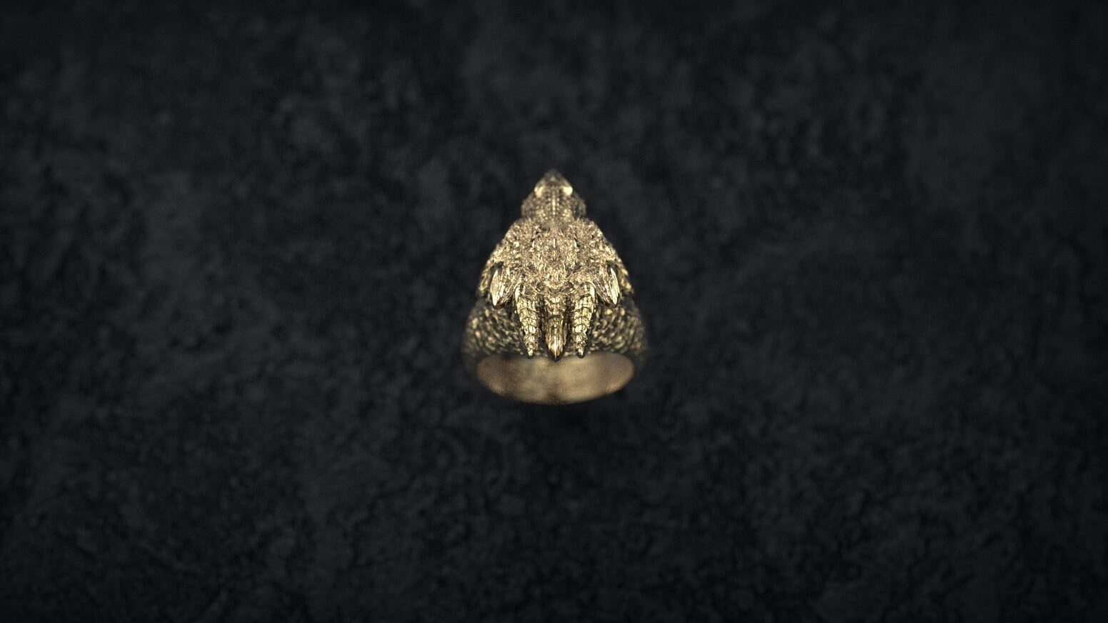 Gold Dragon Head Ring