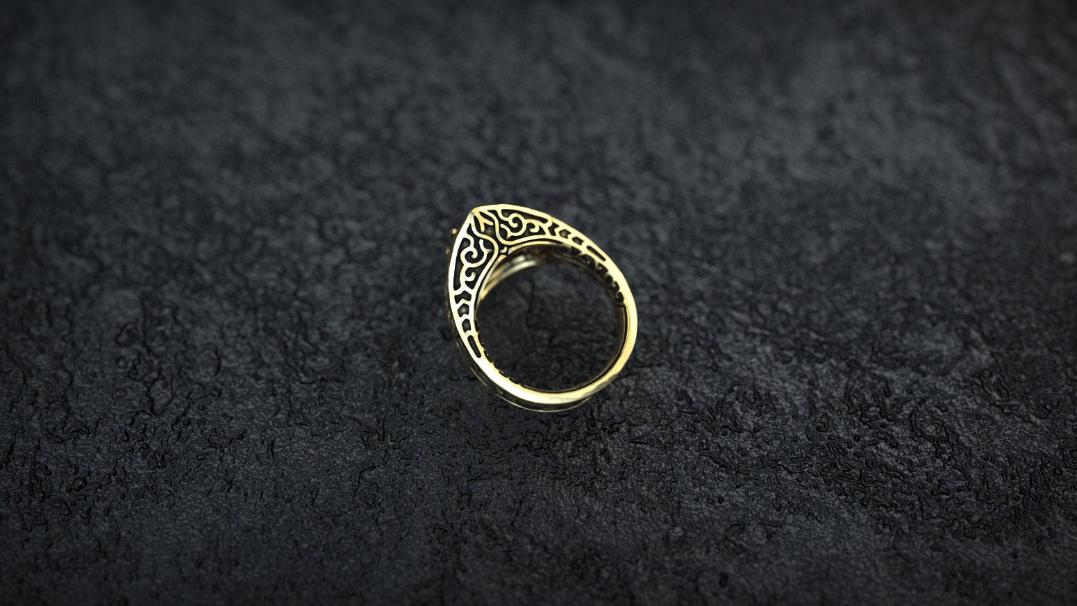 Celtic gold ring displayed as symbolic wedding jewelry