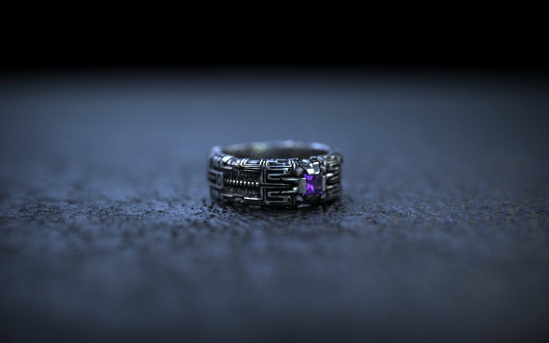 Futuristic Ring | Sci-Fi Ring 'Arrakis', Cyberpunk Clothing, Post Apocalyptic Ring, Cyberpunk Jewelry, Post Apocalyptic Jewelry, Space Ring,