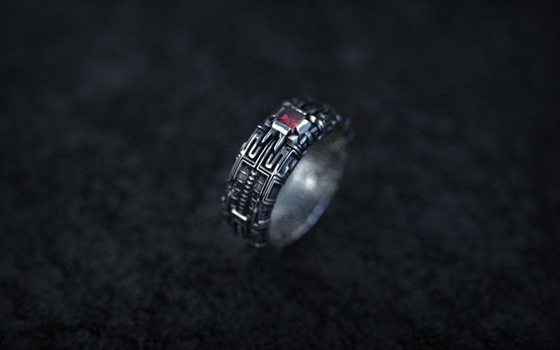 Futuristic Ring | Sci-Fi Ring 'Arrakis', Cyberpunk Clothing, Post Apocalyptic Ring, Cyberpunk Jewelry, Post Apocalyptic Jewelry, Space Ring,