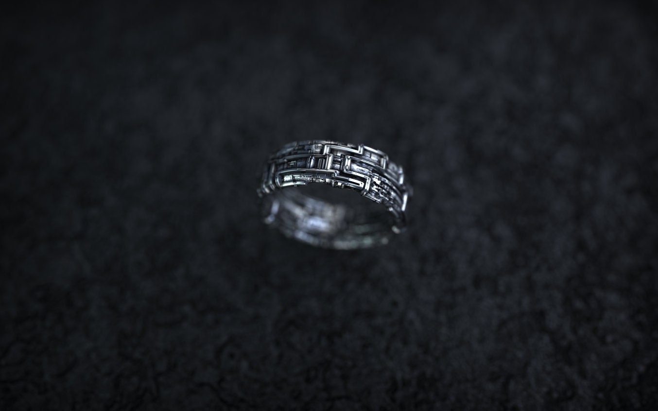 Futuristic Ring 'Atar' | Geometric Sci-Fi Ring | Dune Cyberpunk Jewelry