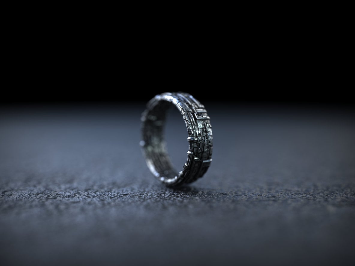 Futuristic Ring 'Atar' | Geometric Sci-Fi Ring | Dune Cyberpunk Jewelry