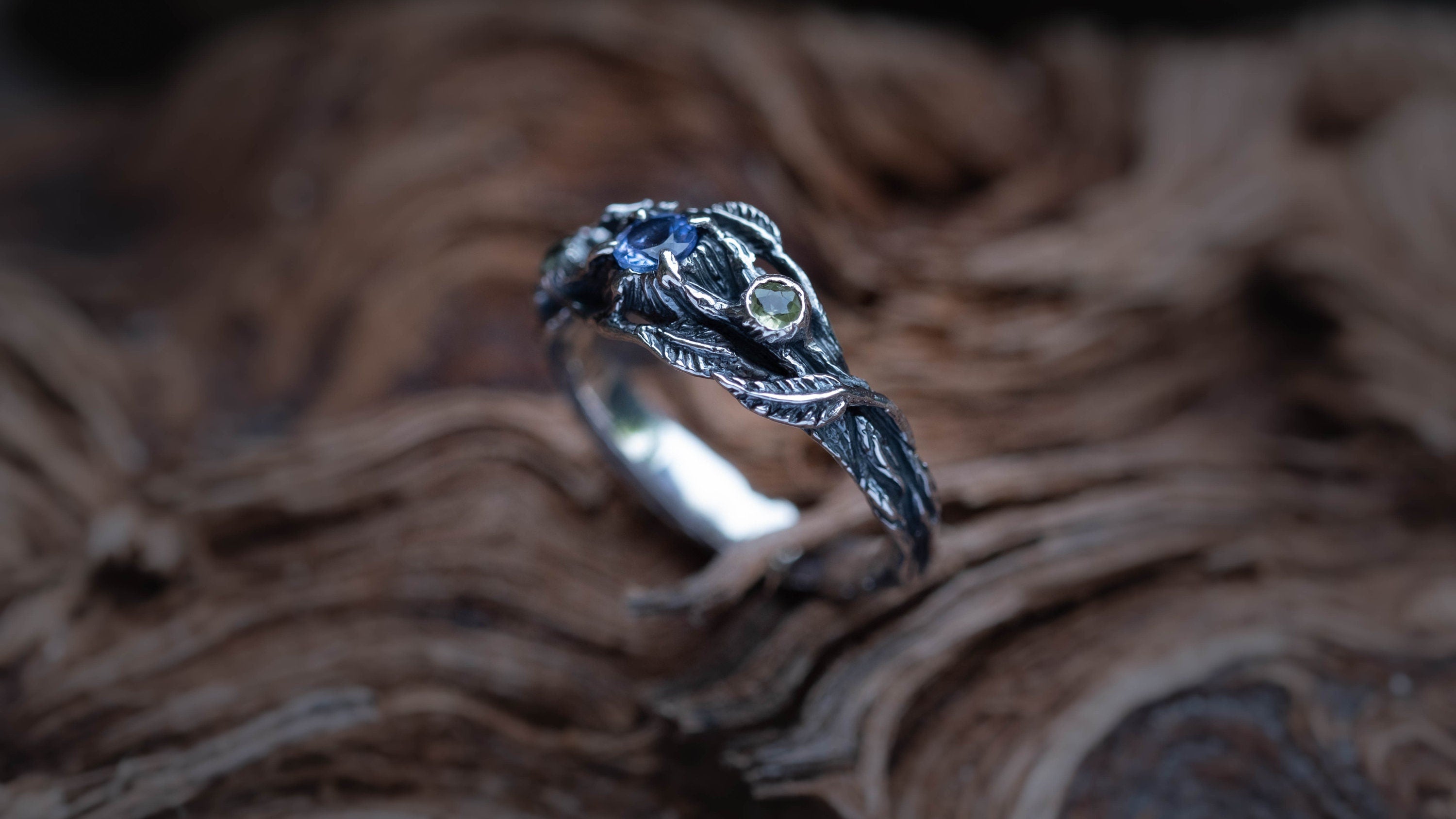 Silver Twig Engagement Ring With Amethyst | Nature-Inspired Elven Ring | Sterling Silver Branch Ring | Tree Branch Ring | Boho Jewelry